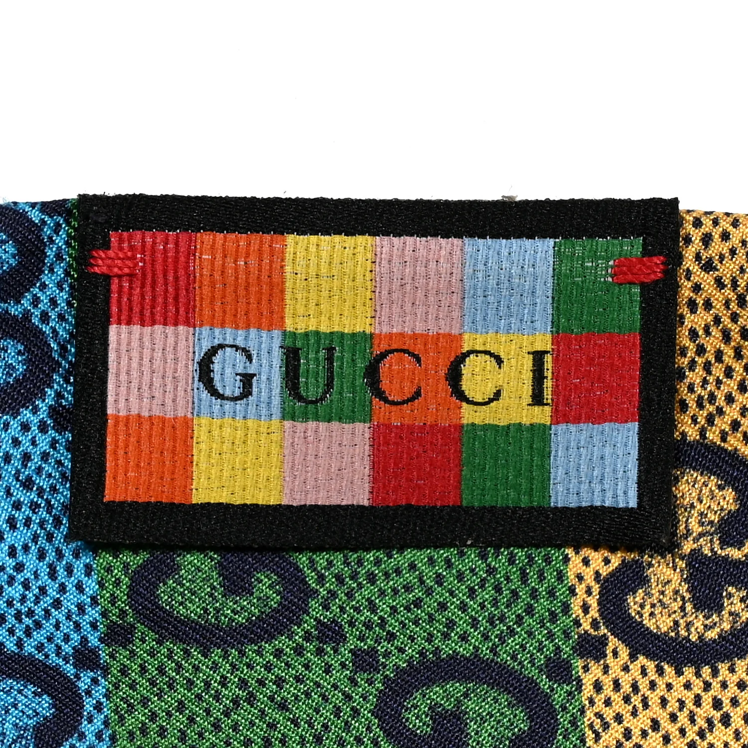 Silk Twill Lady GG Psychedelic Neck Bow Scarf Dark Blue Multicolor - Image 3