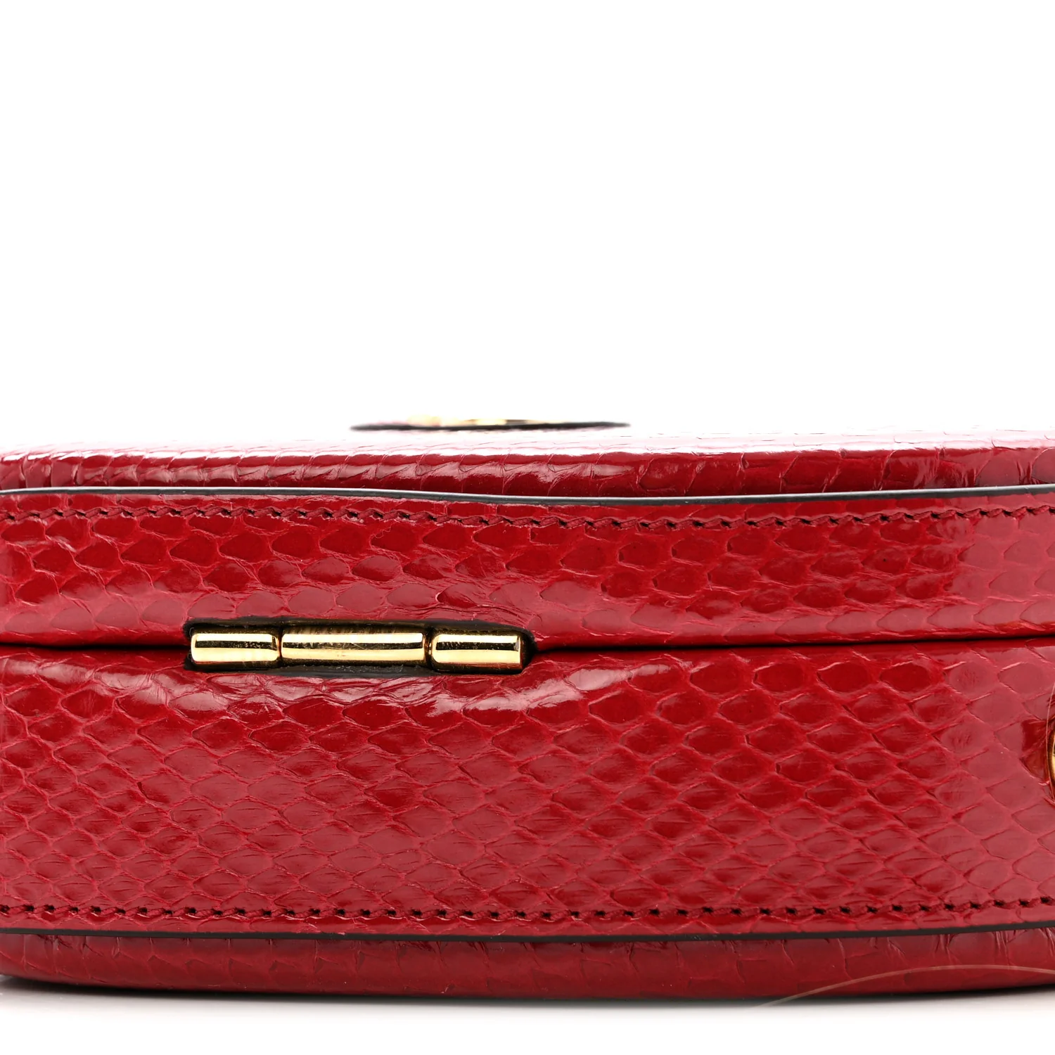 Snakeskin Broadway Mini Heart Top Handle Bag Rasberry Candy - Image 10