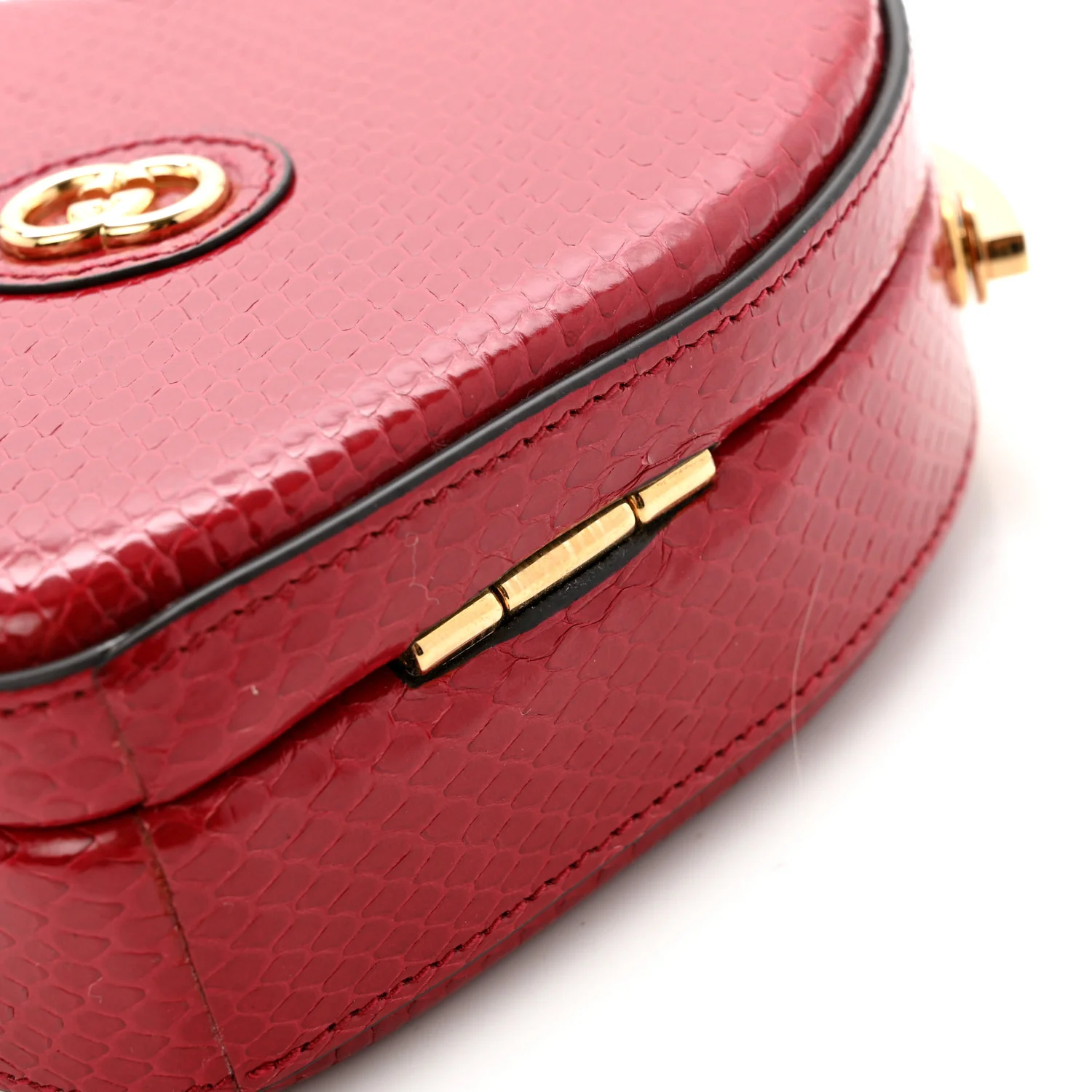 Snakeskin Broadway Mini Heart Top Handle Bag Rasberry Candy - Image 11