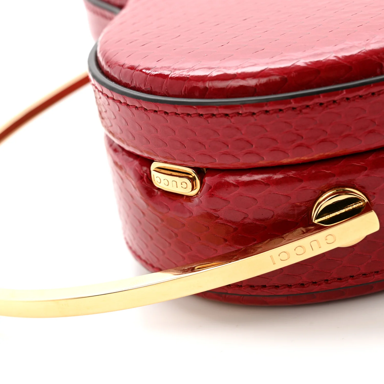 Snakeskin Broadway Mini Heart Top Handle Bag Rasberry Candy - Image 12