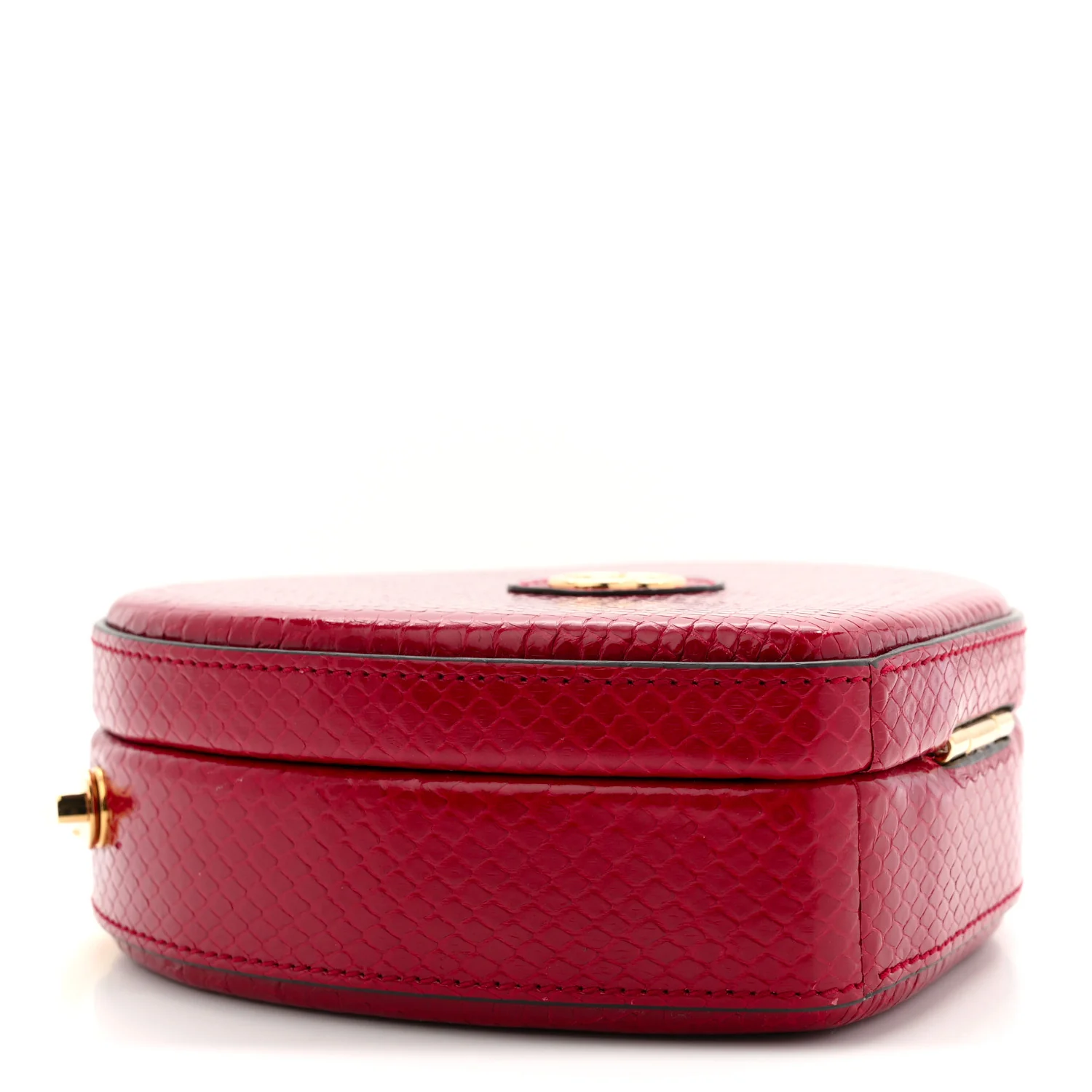 Snakeskin Broadway Mini Heart Top Handle Bag Rasberry Candy - Image 4