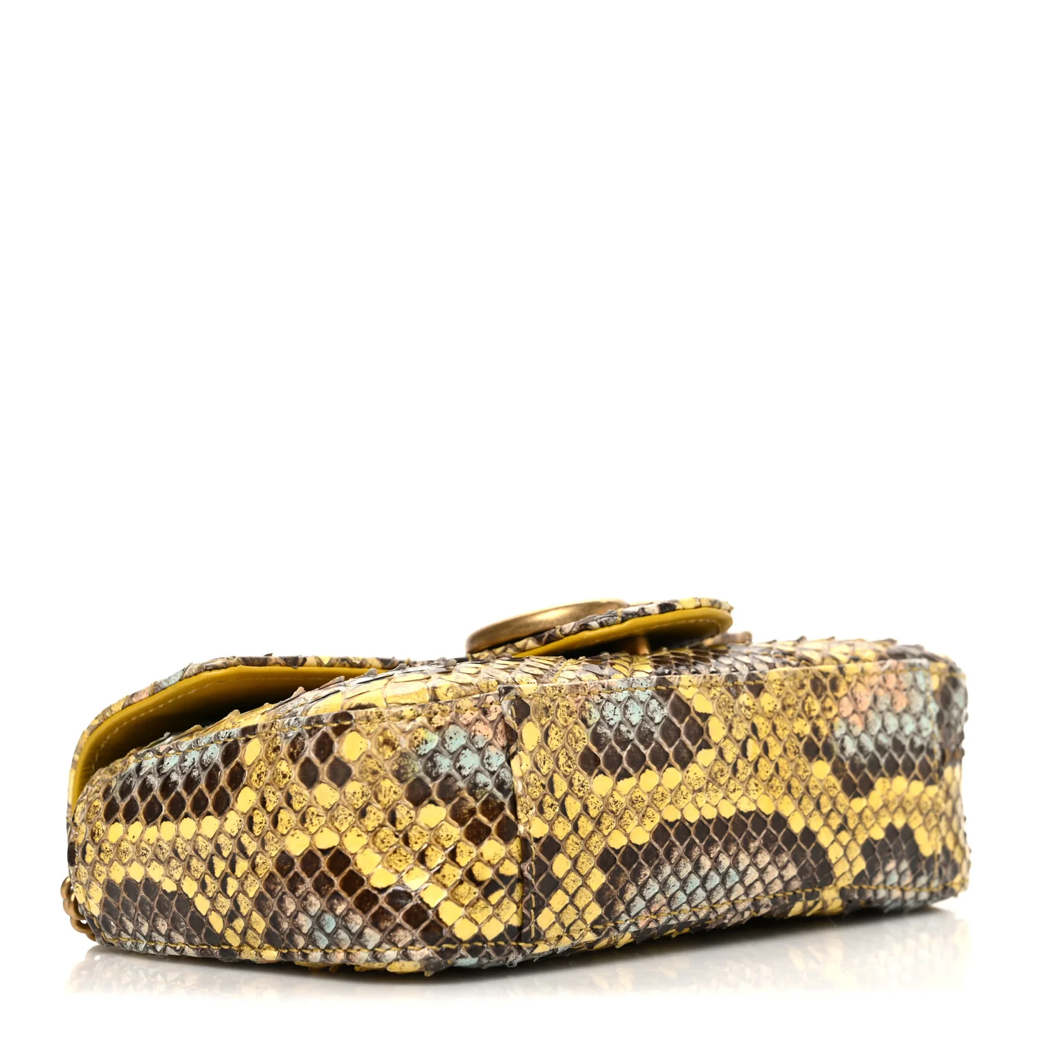 Snakeskin Matelasse GG Marmont Shoulder Bag Green Multicolor - Image 4