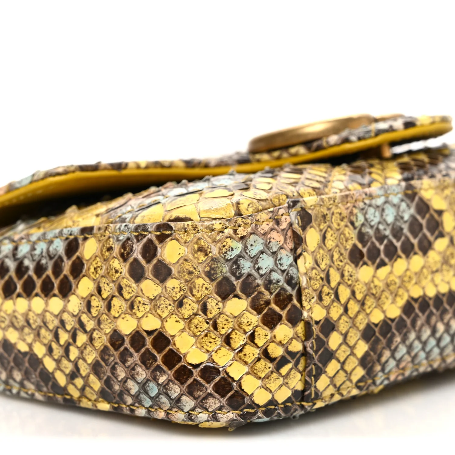 Snakeskin Matelasse GG Marmont Shoulder Bag Green Multicolor - Image 9