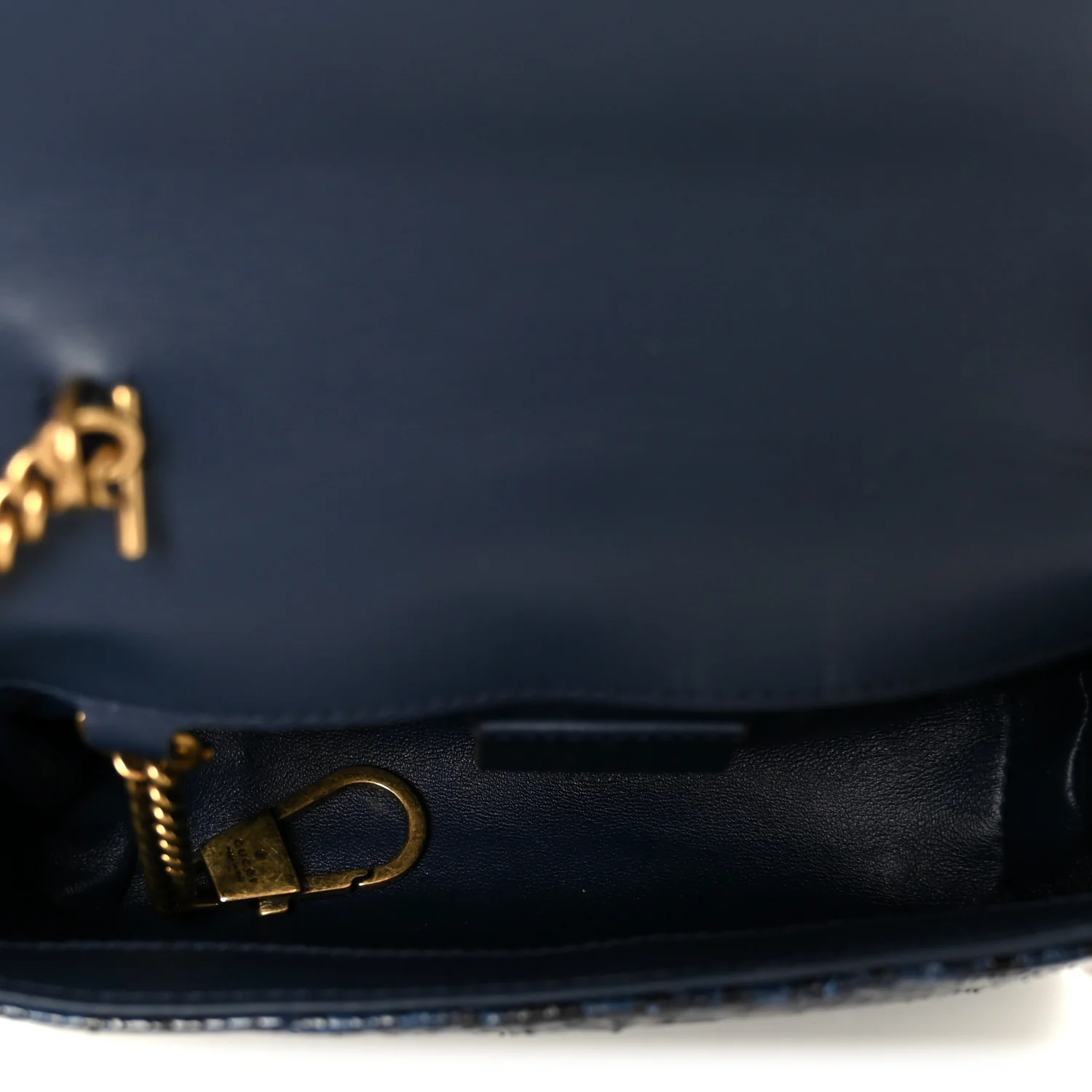 Snakeskin Matelasse Super Mini GG Marmont Shoulder Bag Blue - Image 5