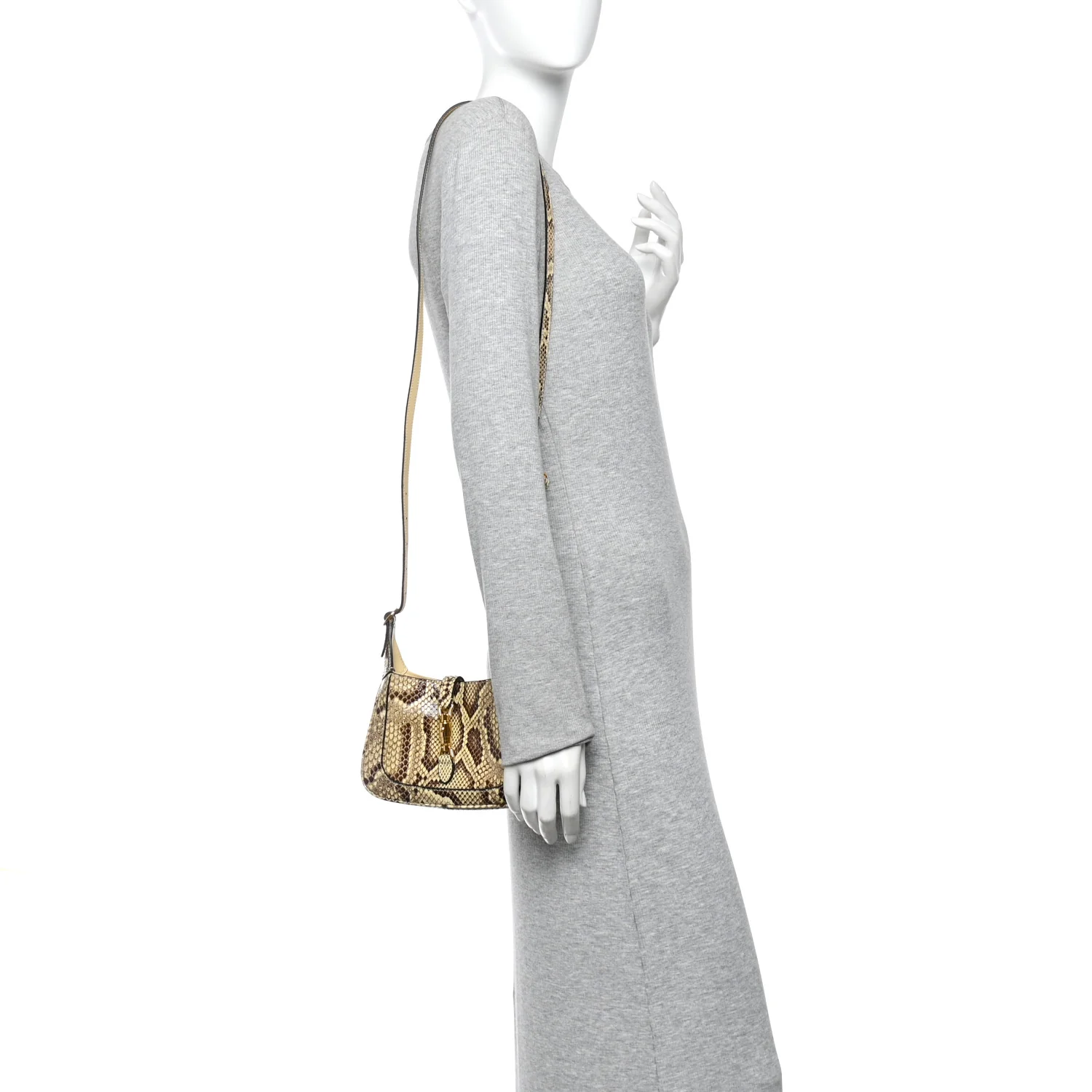 Snakeskin Mini Jackie 1961 Hobo Beige - Image 2