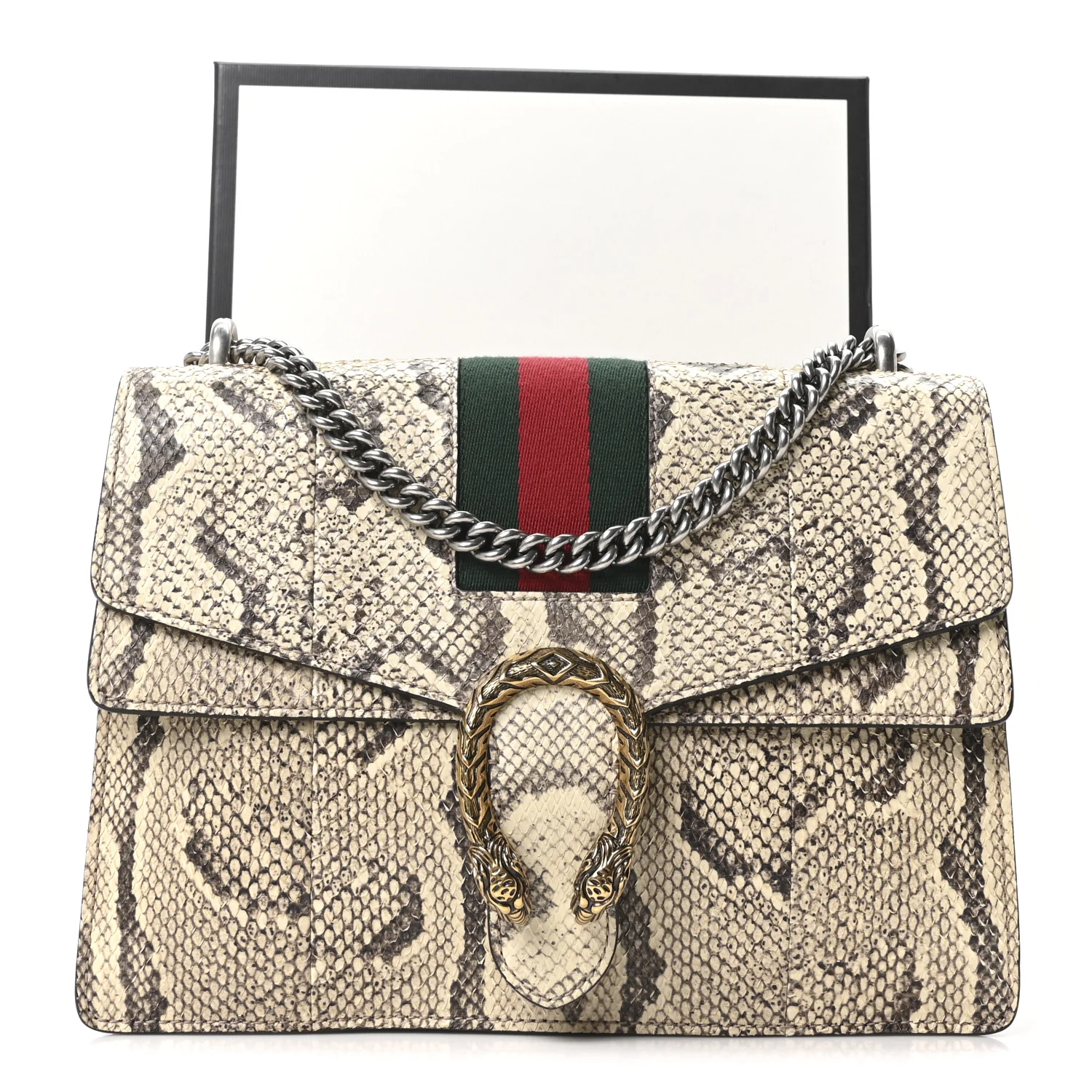 Snakeskin Web Medium Dionysus Shoulder Bag Natural - Image 11
