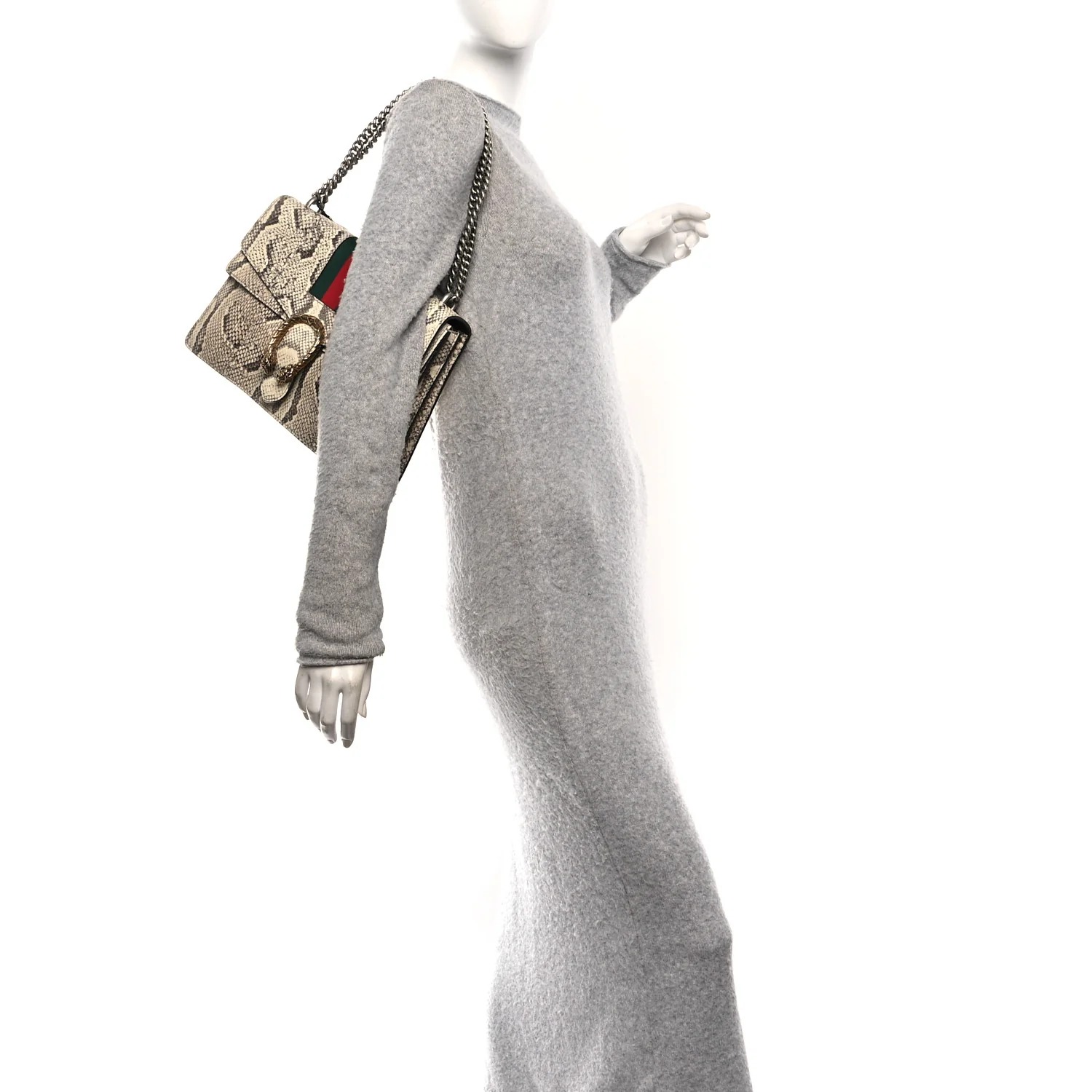 Snakeskin Web Medium Dionysus Shoulder Bag Natural - Image 2