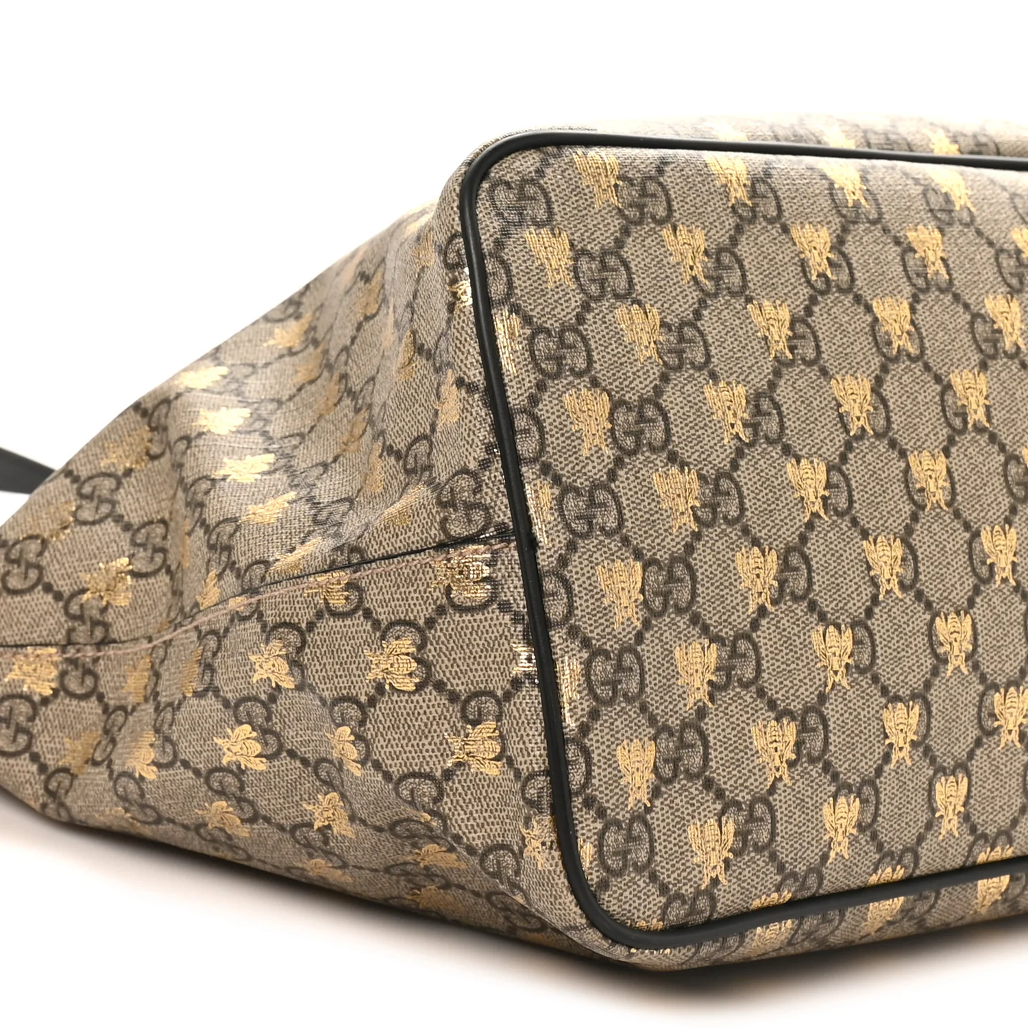 Soft GG Supreme Monogram Bees Medium Crossbody Tote Beige Oro Black - Image 9
