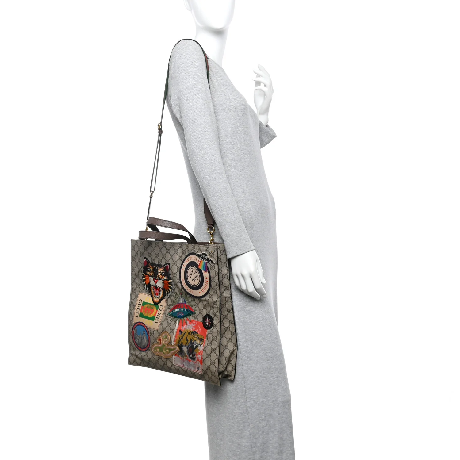 Soft GG Supreme Monogram Courrier Vertical Tote Beige New Acero - Image 2