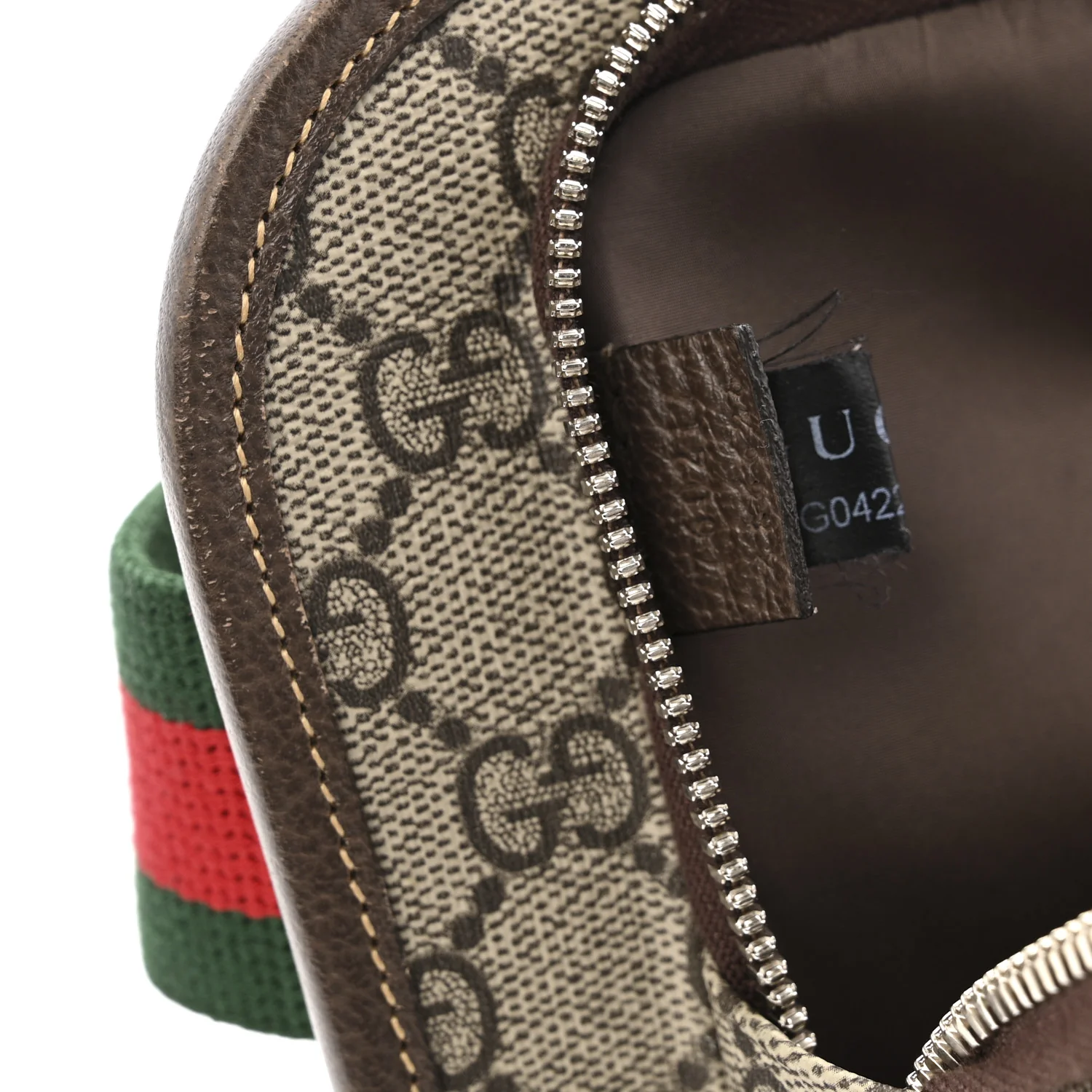 Soft GG Supreme Monogram Textured Dollar Calfskin Web Ophidia Pouch Pocket Belt Bag 85/34 Beige Ebony New Acero Black - Image 7