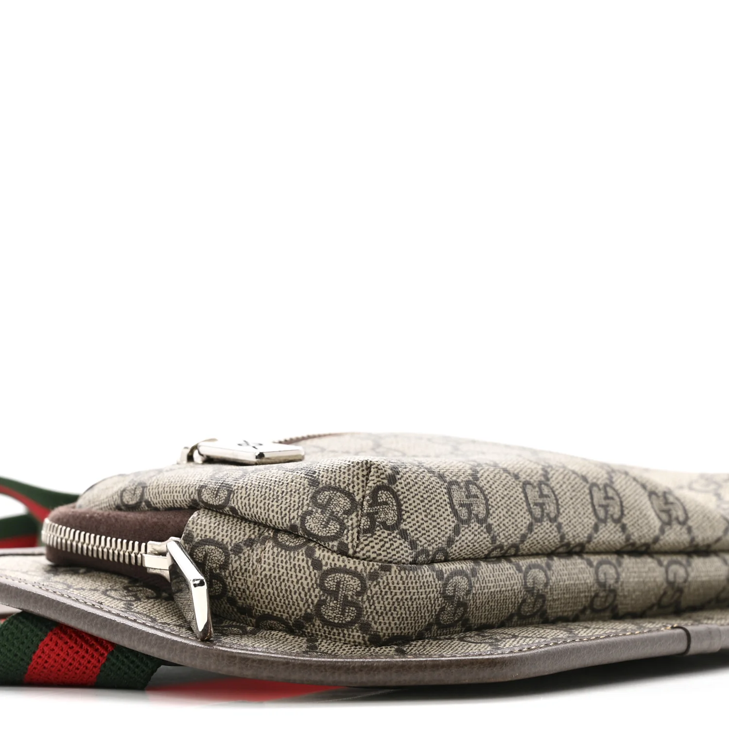 Soft GG Supreme Monogram Textured Dollar Calfskin Web Ophidia Pouch Pocket Belt Bag 85/34 Beige Ebony New Acero Black - Image 9