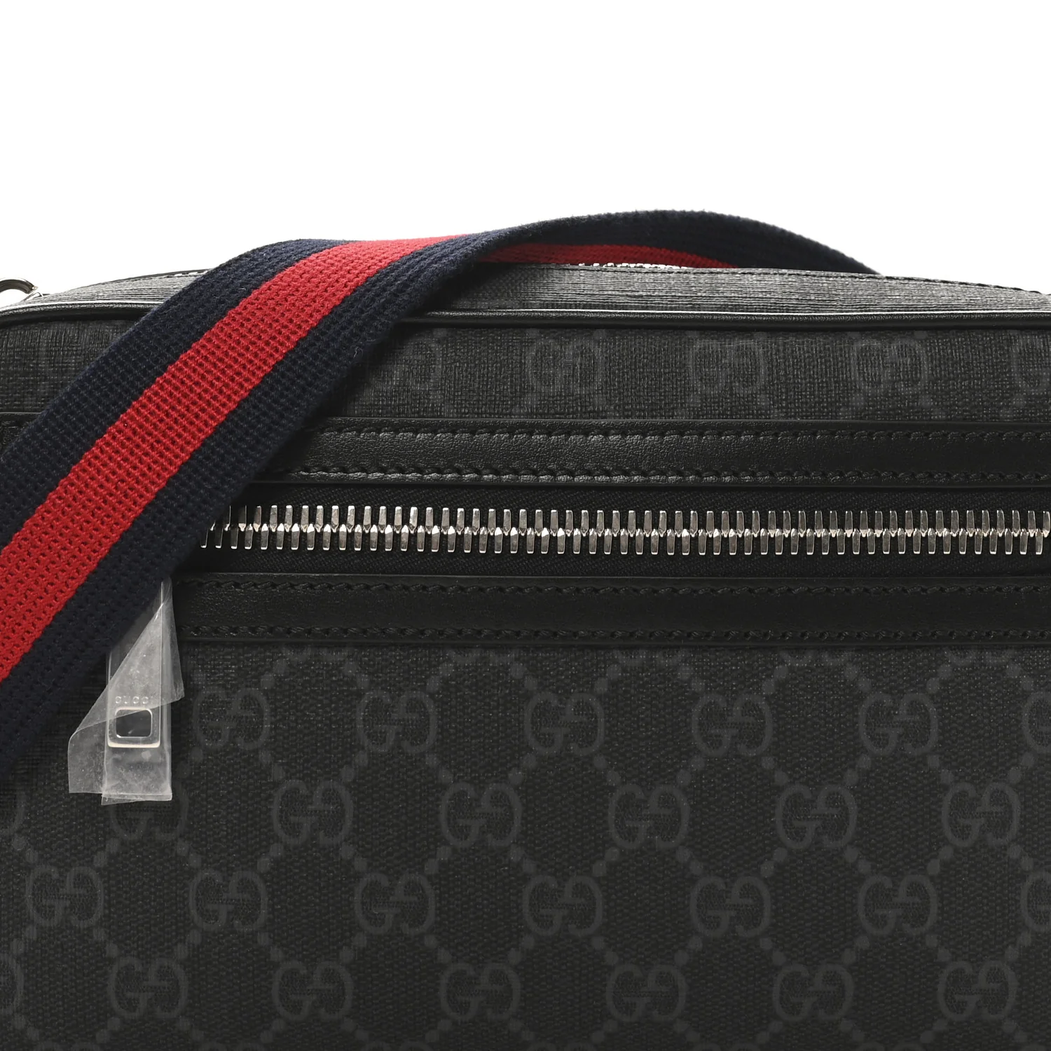Soft GG Supreme Monogram Web Belt Bag Black Grey - Image 7