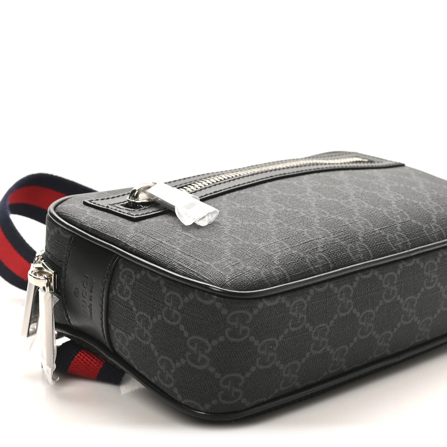 Soft GG Supreme Monogram Web Belt Bag Black Grey - Image 8