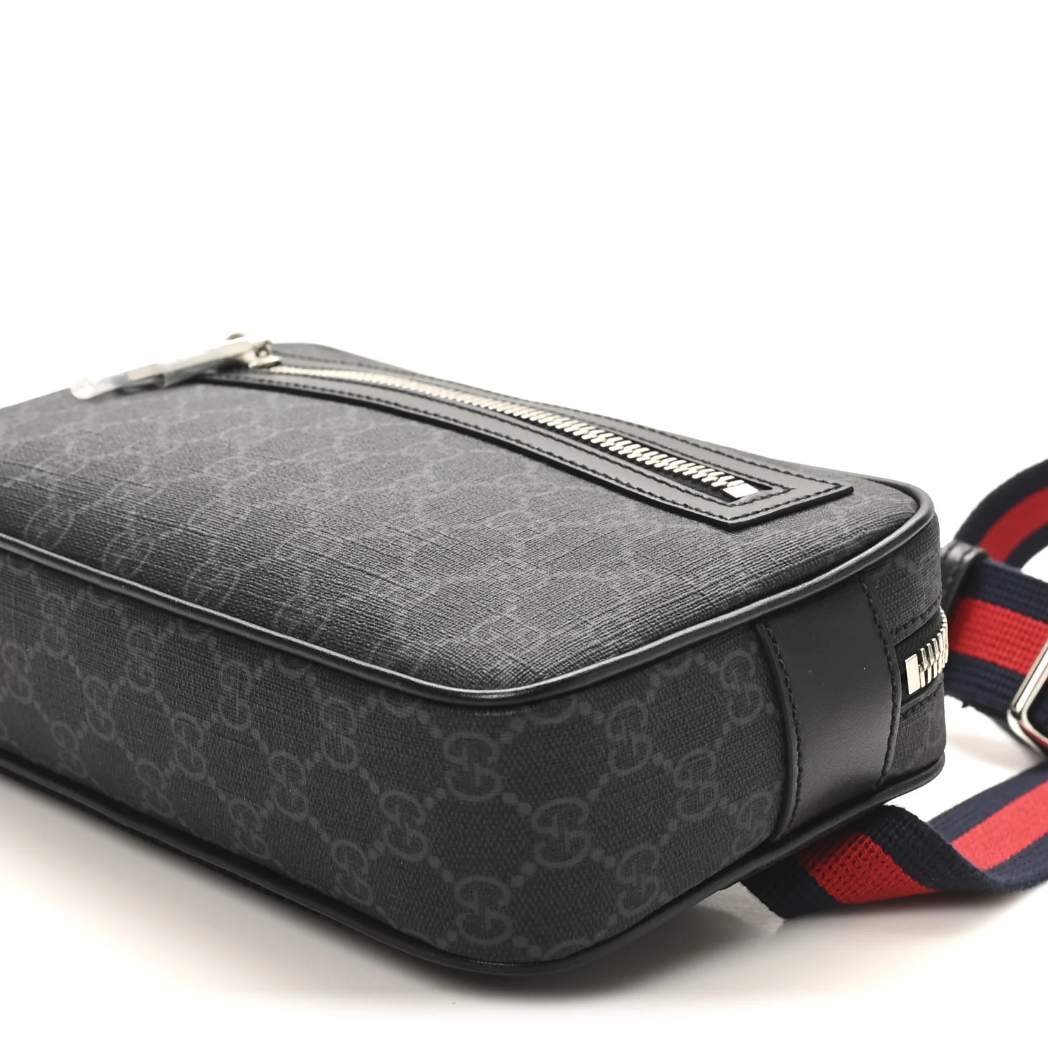 Soft GG Supreme Monogram Web Belt Bag Black Grey - Image 9