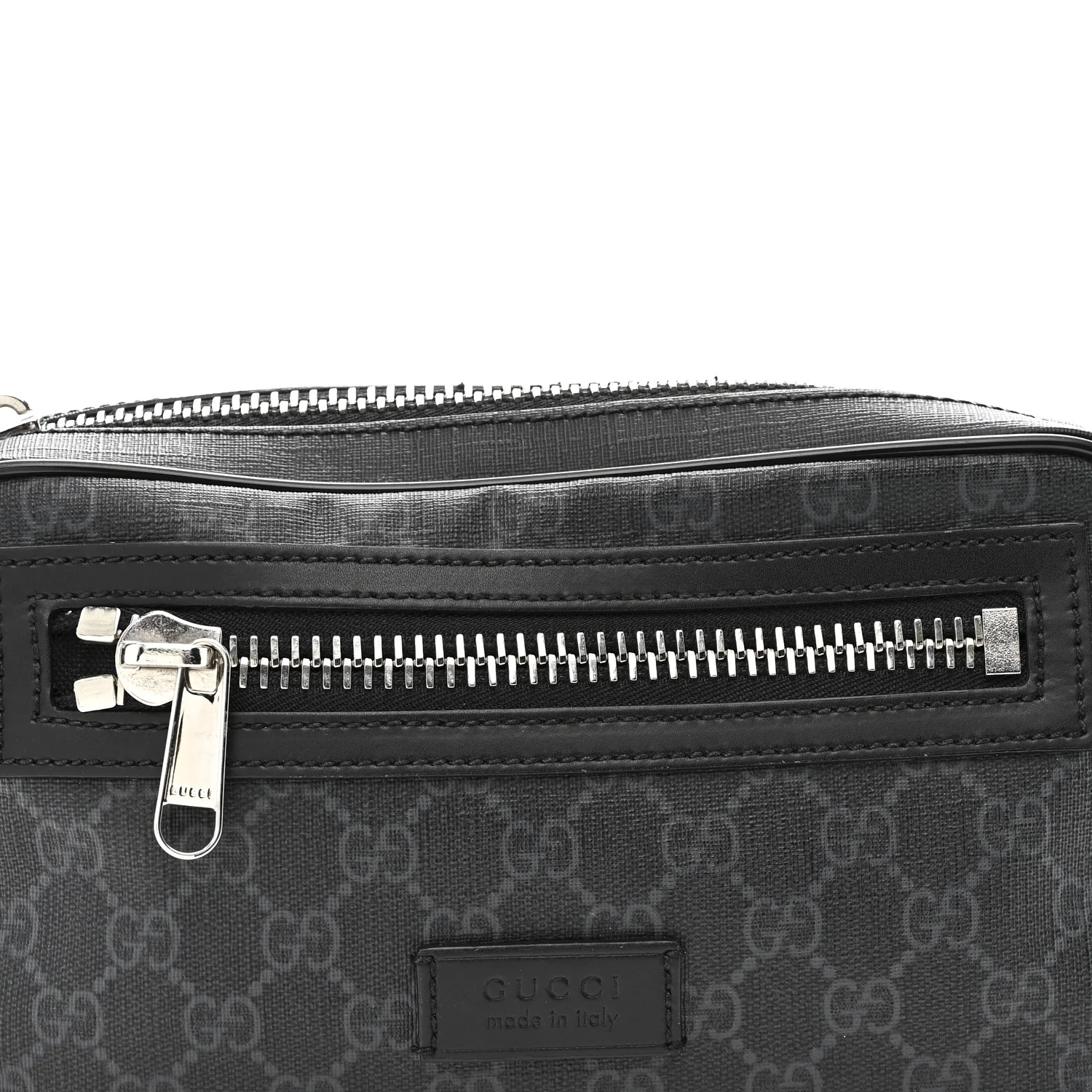 Soft GG Supreme Monogram Web Belt Bag Black Grey - Image 8