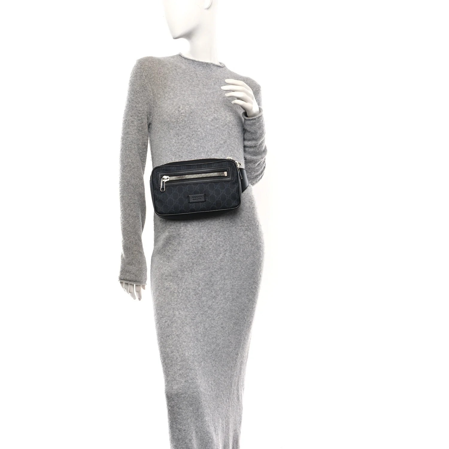 Soft GG Supreme Monogram Web Belt Bag Black Grey - Image 2