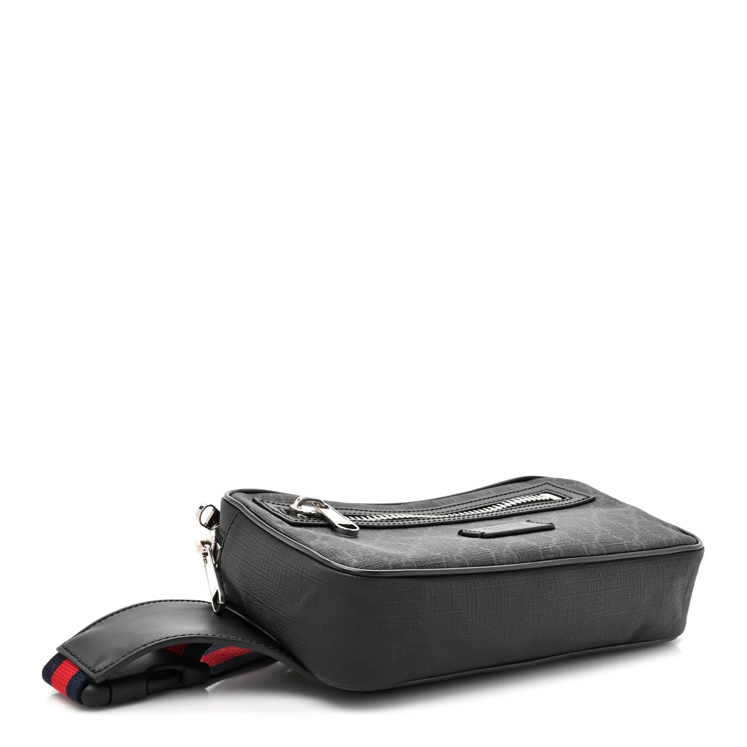 Soft GG Supreme Monogram Web Belt Bag Black Grey - Image 4