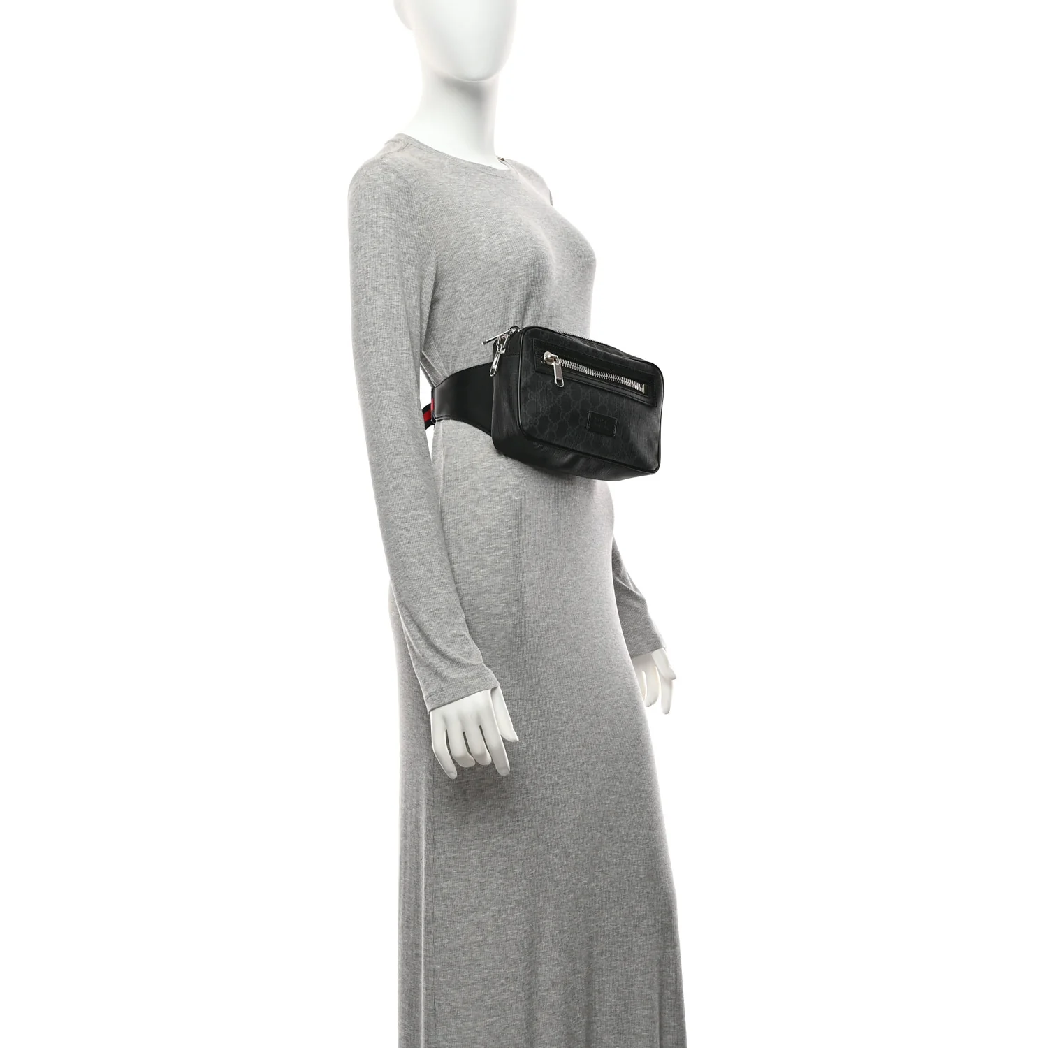 Soft GG Supreme Monogram Web Belt Bag Black Grey - Image 2