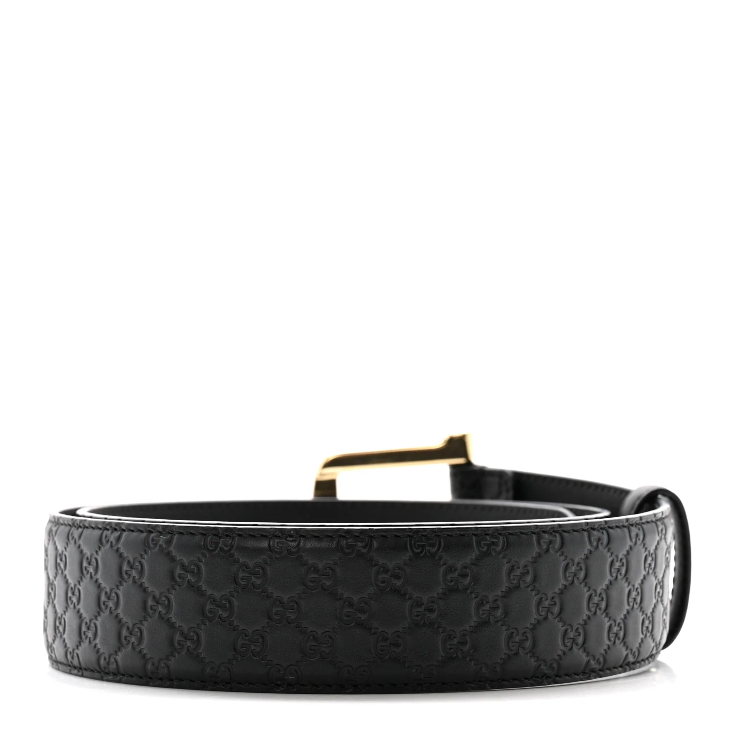 Soft Microguccissima Margaux Calfskin Belt 90 36 Black - Image 2