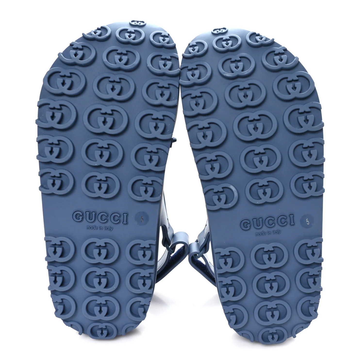 Soft Rubber Horsebit Mens Platform Slingback Sandals 5 Washed Indigo - Image 6