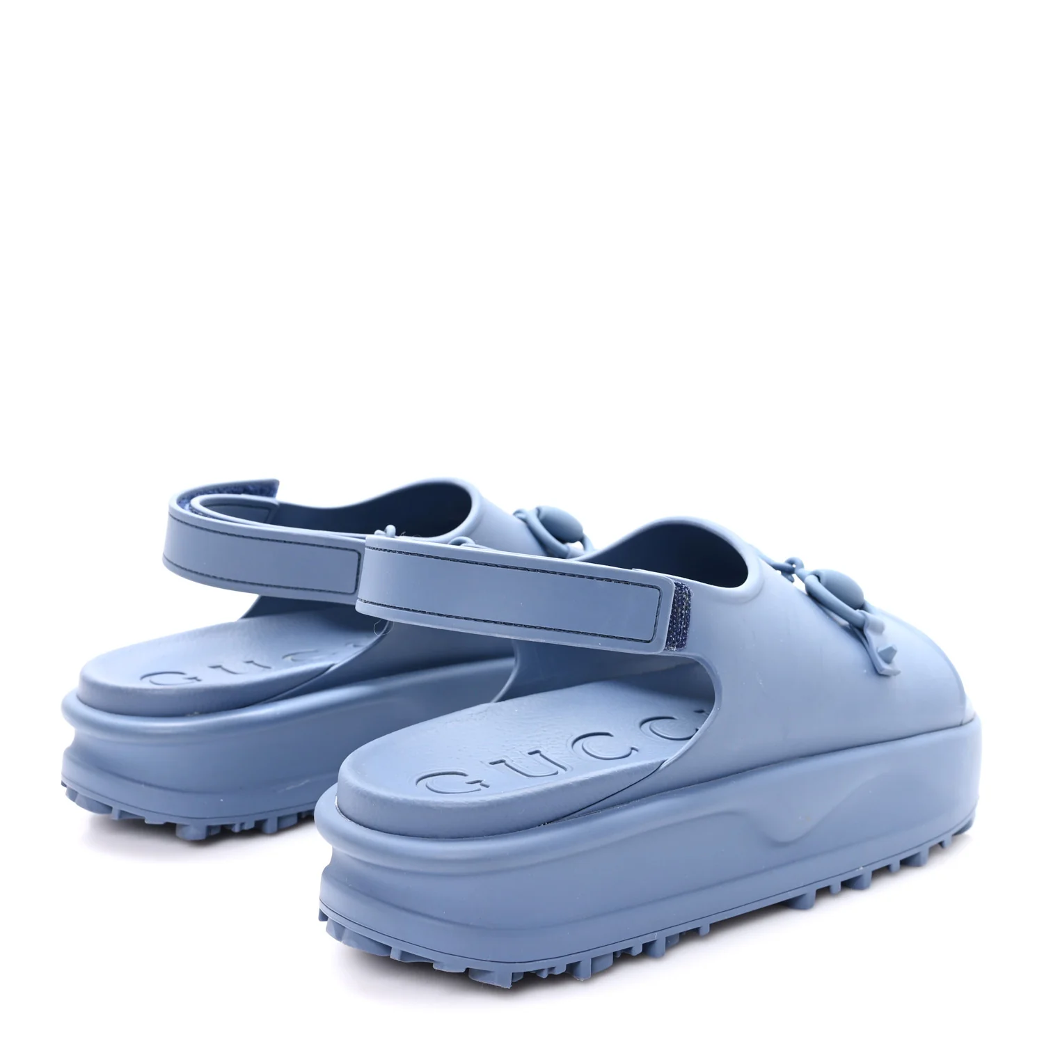 Soft Rubber Horsebit Touch Mens Strapped Sandals 9 Washed Indigo - Image 5