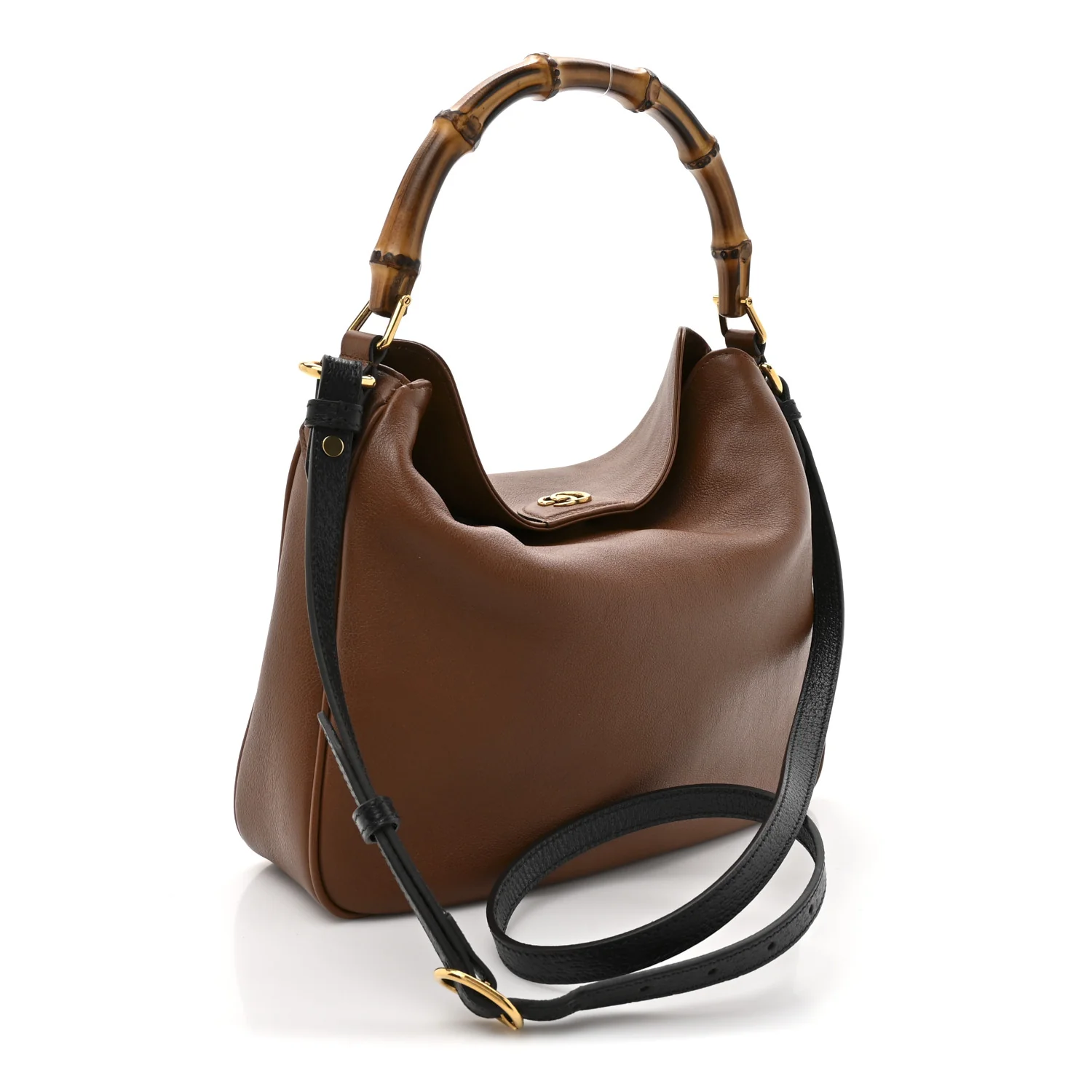Softy Wonka Textured Dollar Calfskin Medium Diana Shoulder Bag Cuir Black - Image 3