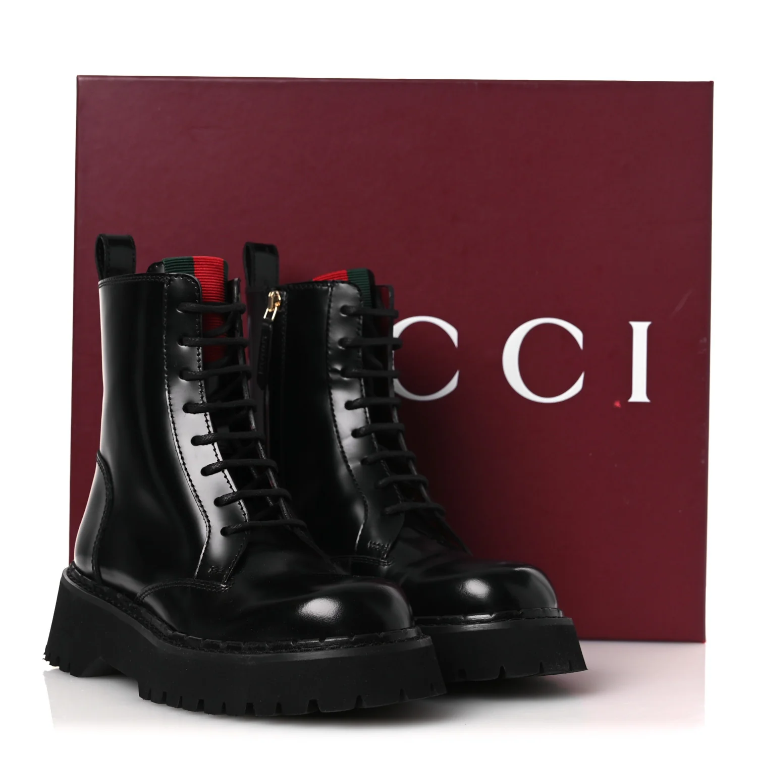 Spice Lux Nappa Web Combat Boots 36 Black - Image 11