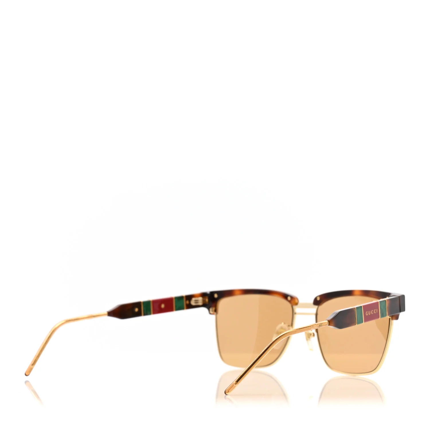 Squared Aviator GG Sunglasses GG0603S Tortoise - Image 4