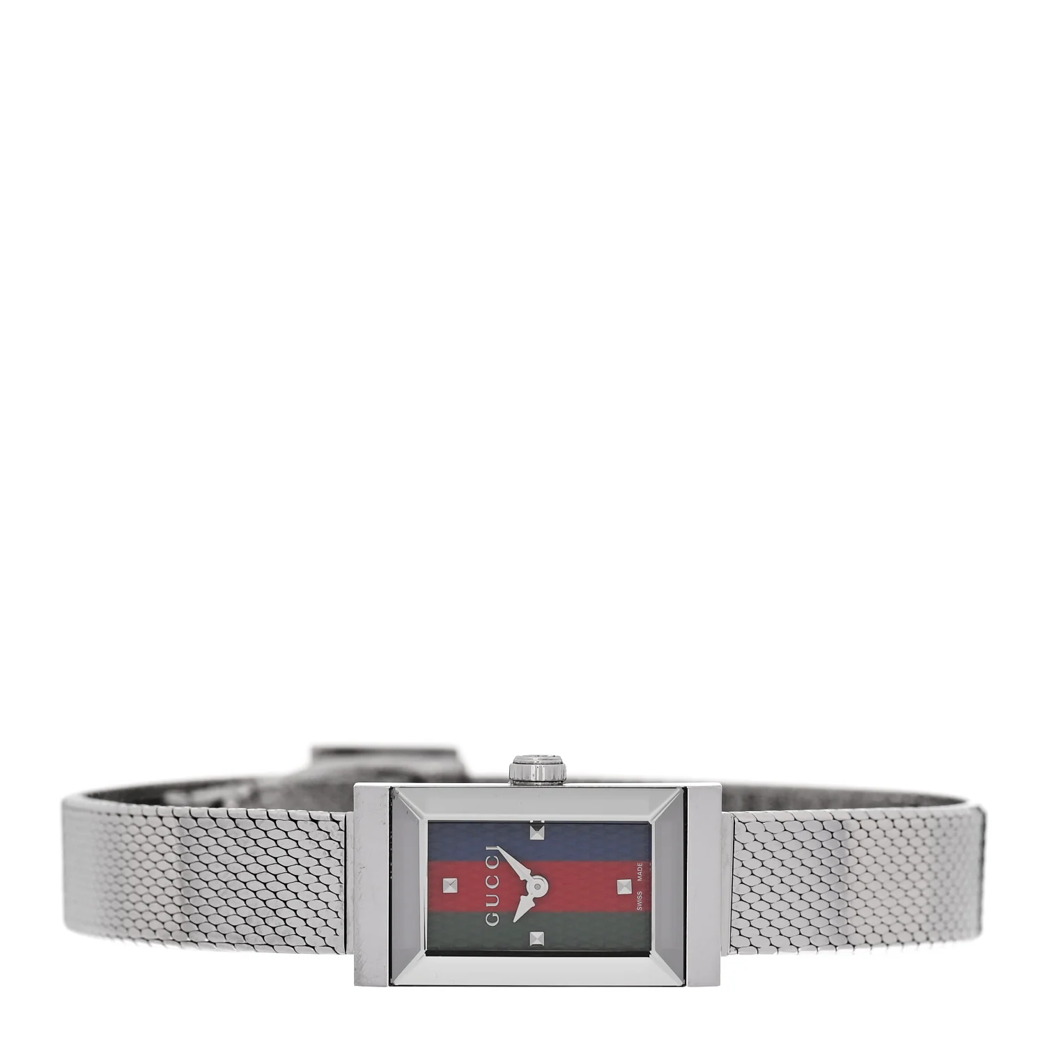 Stainless Steel 14mm Web G-Frame Quartz Watch Green - Image 2