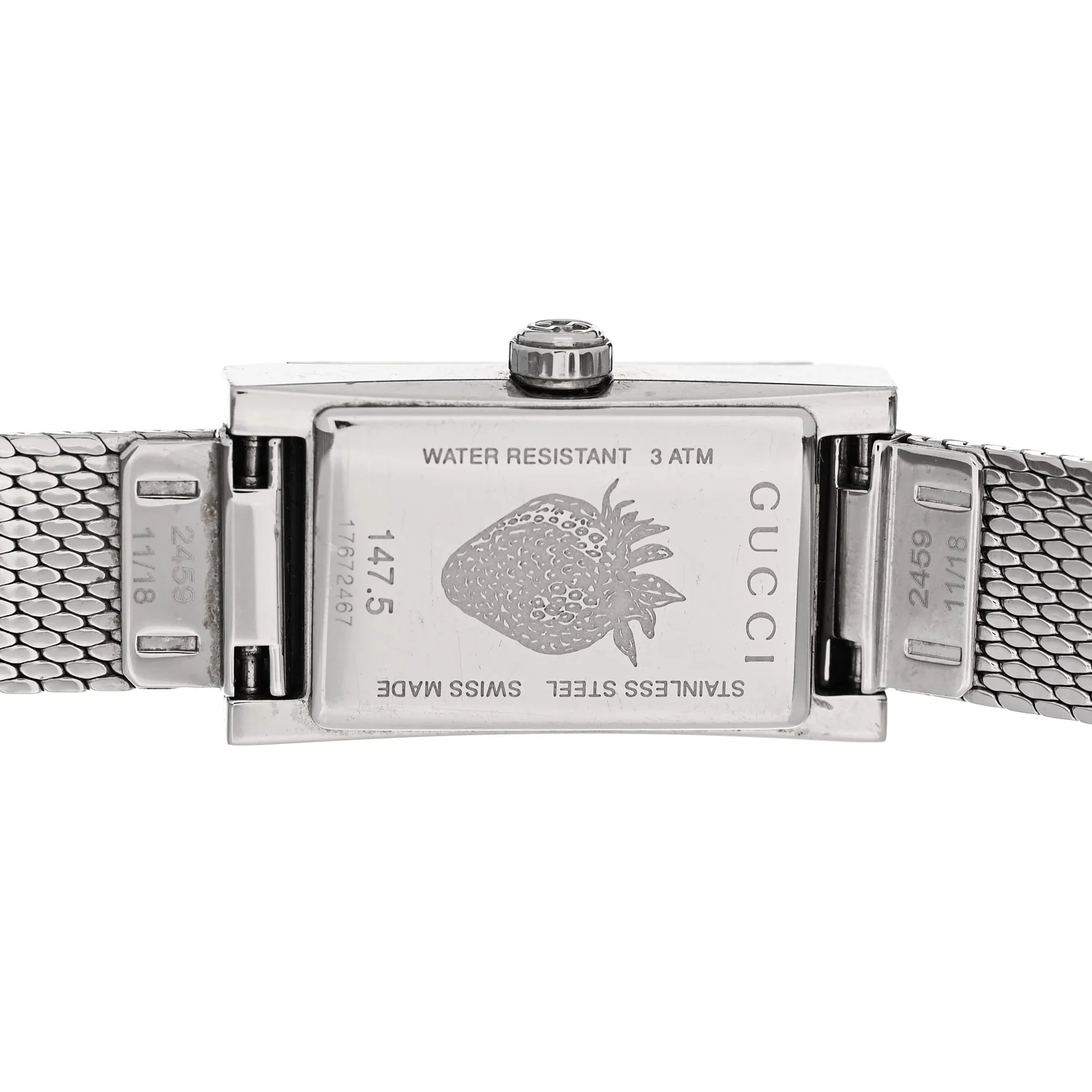 Stainless Steel 14mm Web G-Frame Quartz Watch Green - Image 4