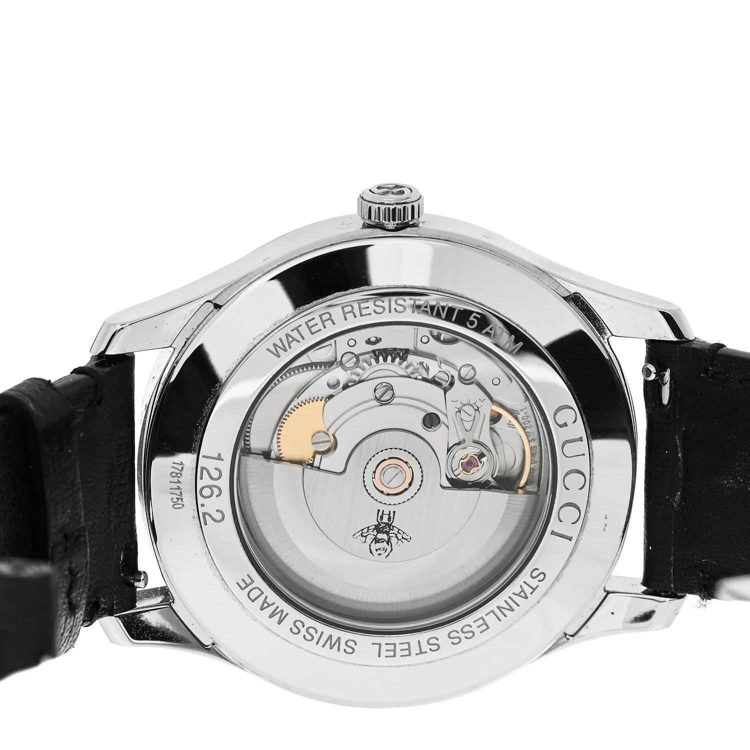 Stainless Steel Calfskin 42mm G-Timeless Bee Automatic Watch Black - Image 4
