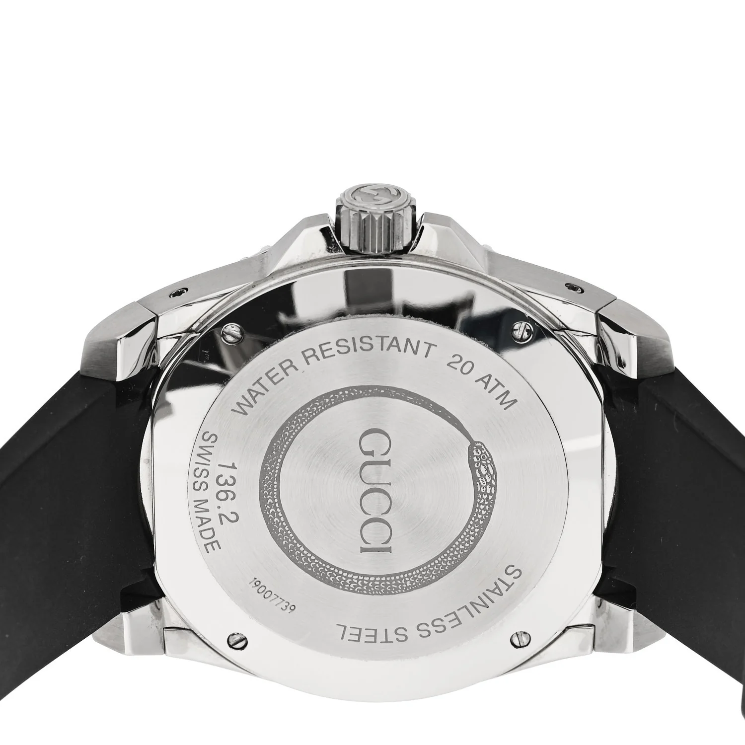 Stainless Steel Rubber 45mm Dive Quartz Watch Black - Image 4
