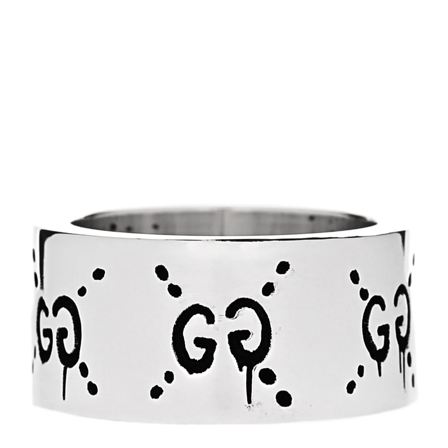 Sterling Silver GucciGhost Hamlet Skull Band Ring 47 4 - Image 3