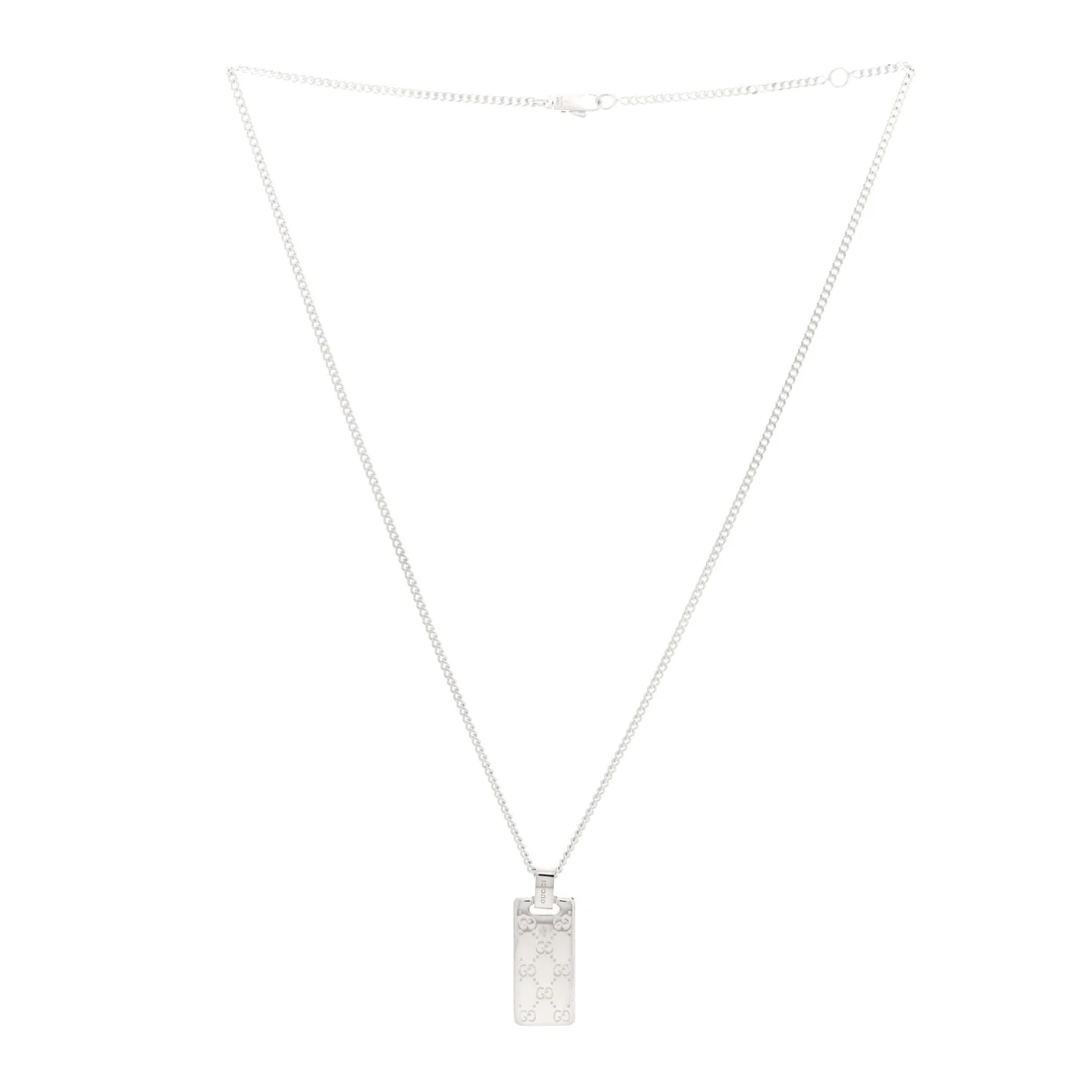 Sterling Silver Signature Tag Pendant Necklace - Image 2