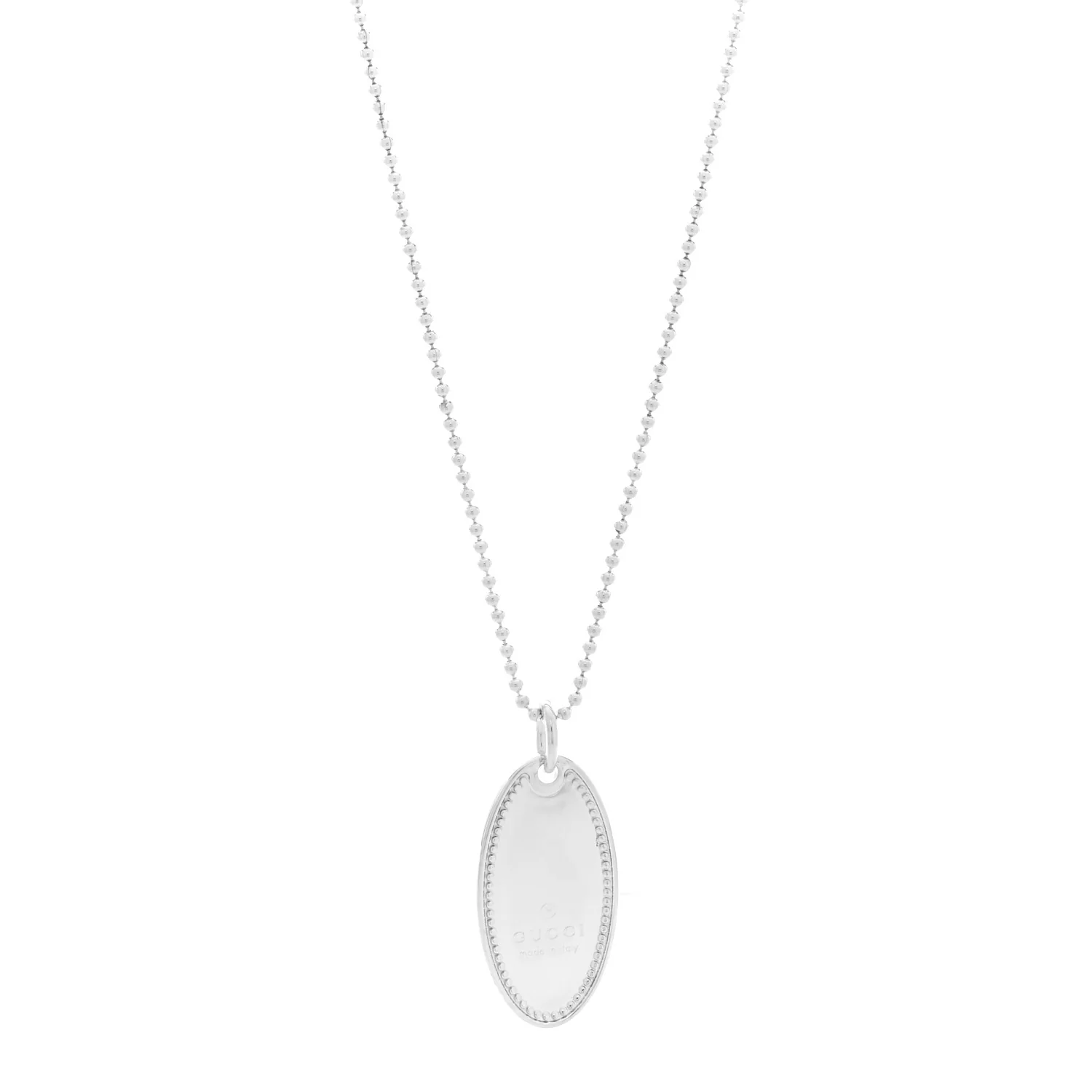 Sterling Silver Trademark Logo Oval Pendant Necklace