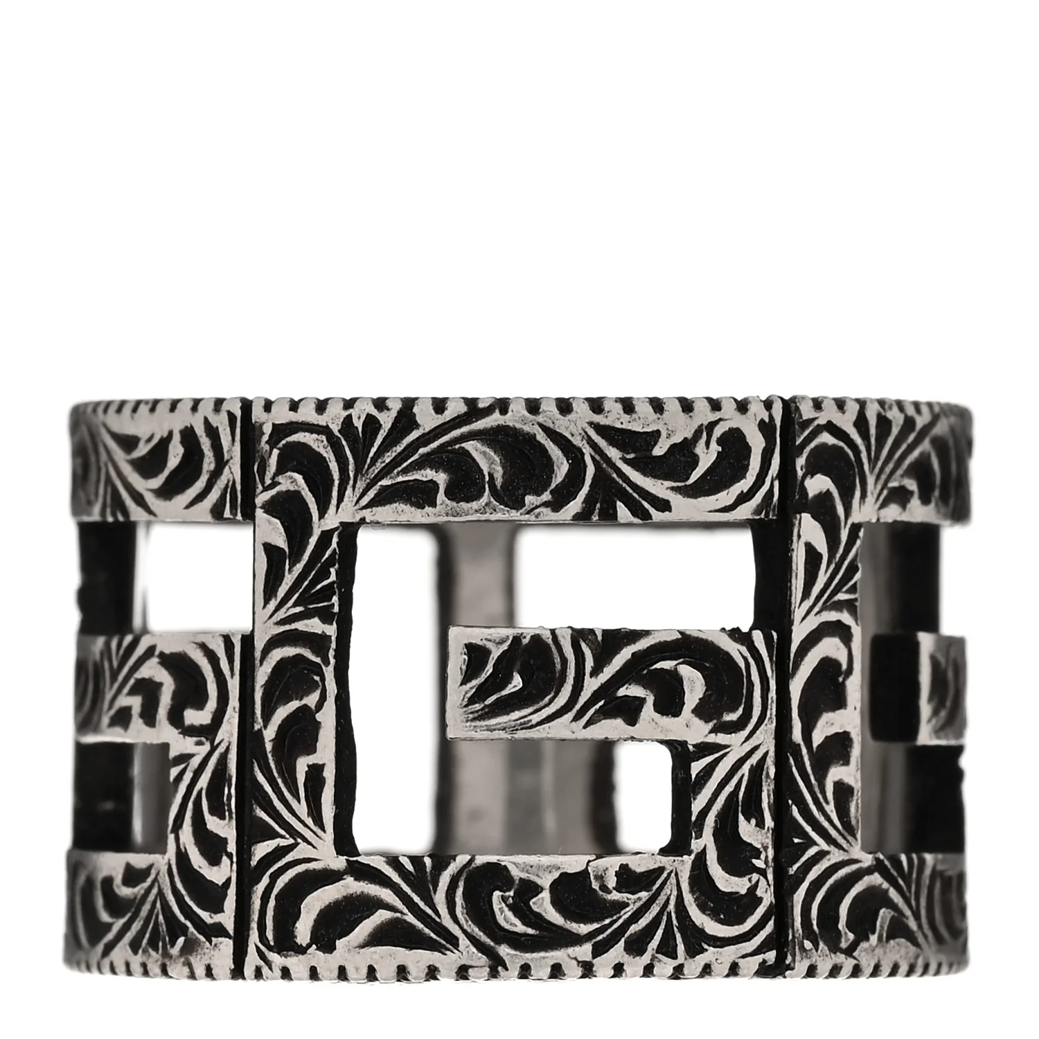 Sterling Silver Wide Square G Band Ring 65 11