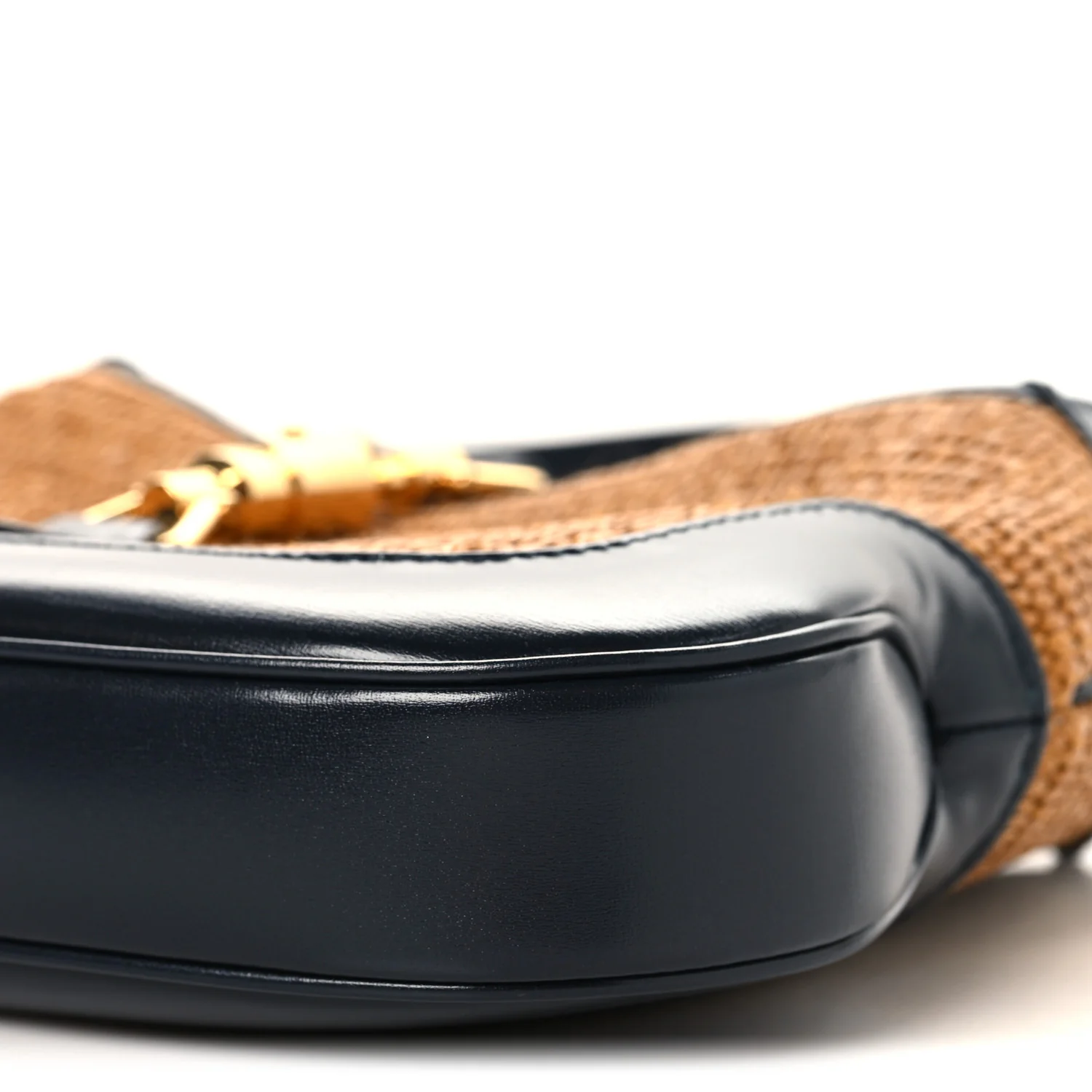 Straw Lux Boarded Dyana Lux Calfskin Small Jackie 1961 Hobo Dark Natural Blue - Image 10