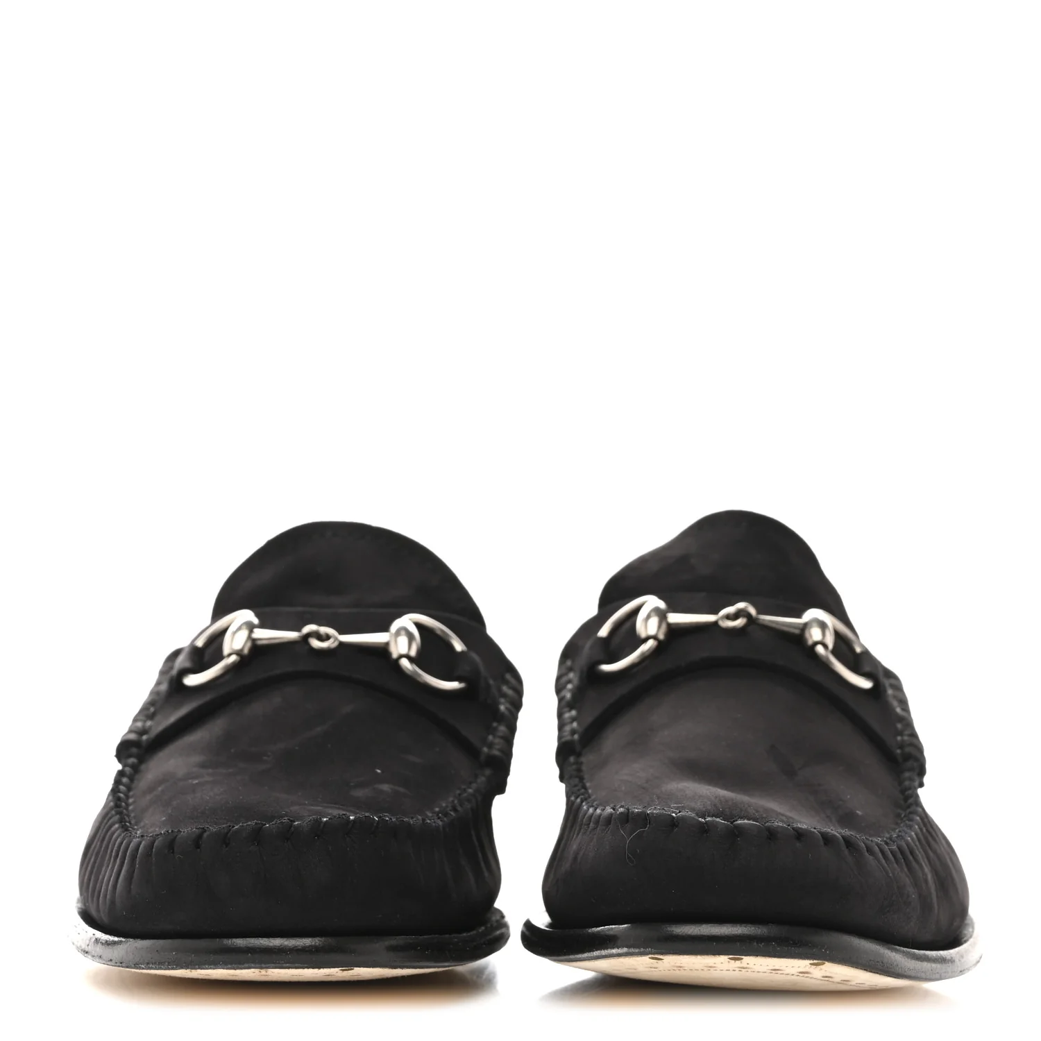 Suede Calfskin Womens 1953 Horsebit Loafers 37 Black - Image 3