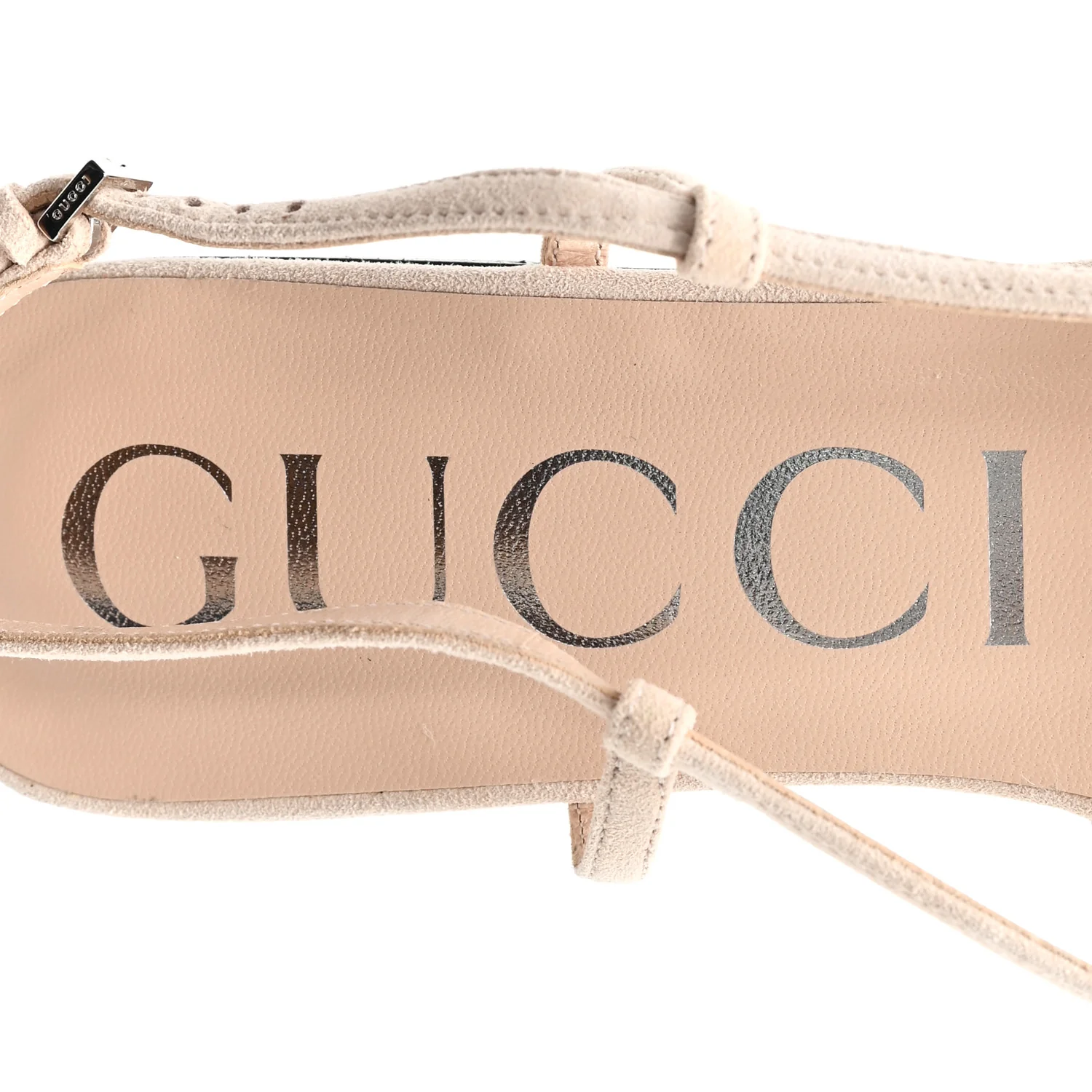 Suede Mesh Crystal GG Monogram Slingback Ballet Flats 39 Light Powder Skin Rose - Image 8