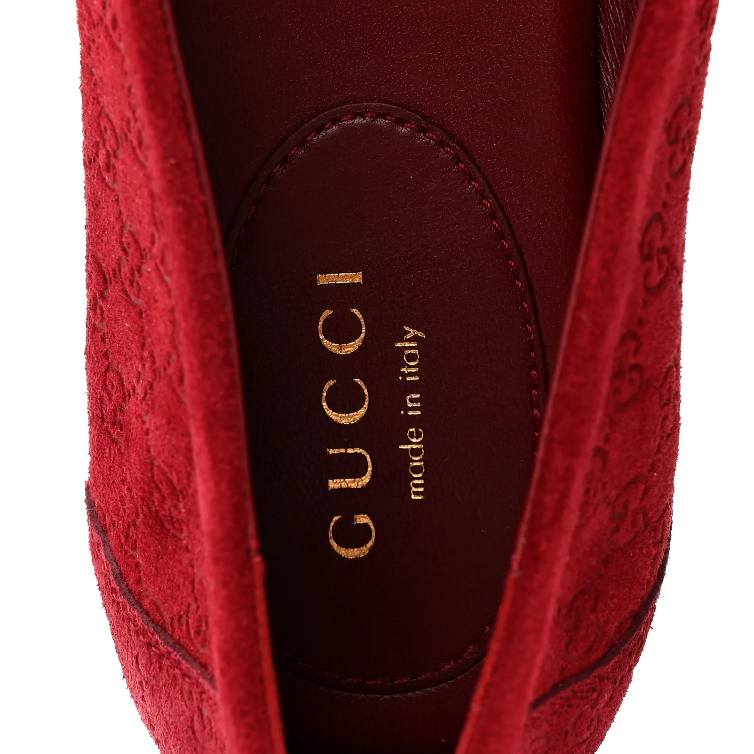 Suede Micro GG Horsebit Womens Kensington Moccasin Loafers 37 Rosso Ancora - Image 8