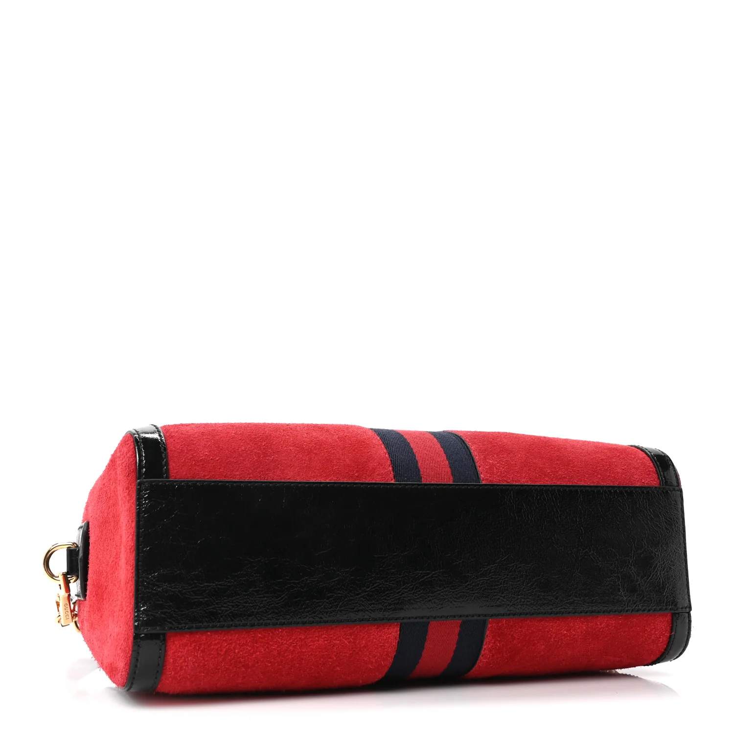 Suede Patent Web Medium Ophidia Boston Hibiscus Red Black - Image 4