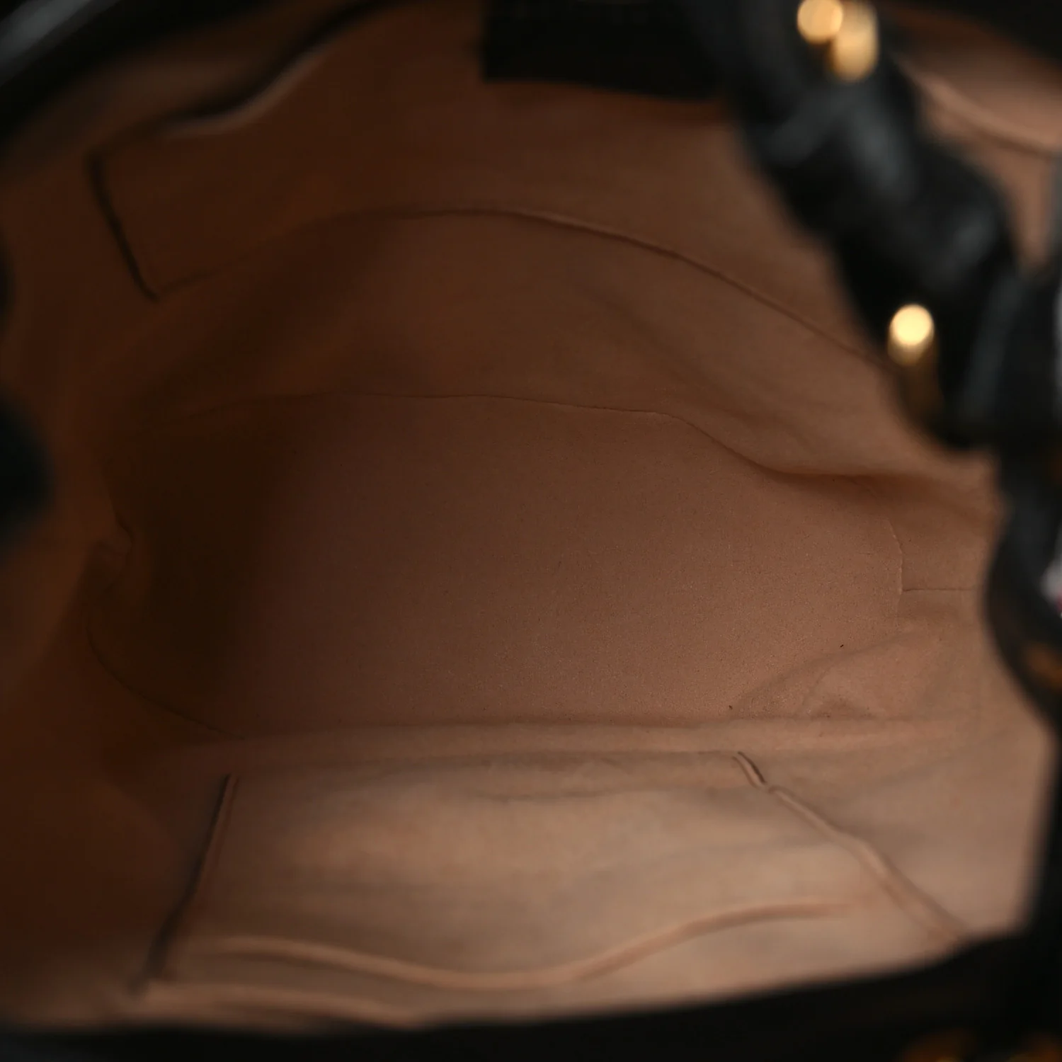 Suede Patent Web Small Ophidia Bucket Bag Hibiscus Red Black - Image 4