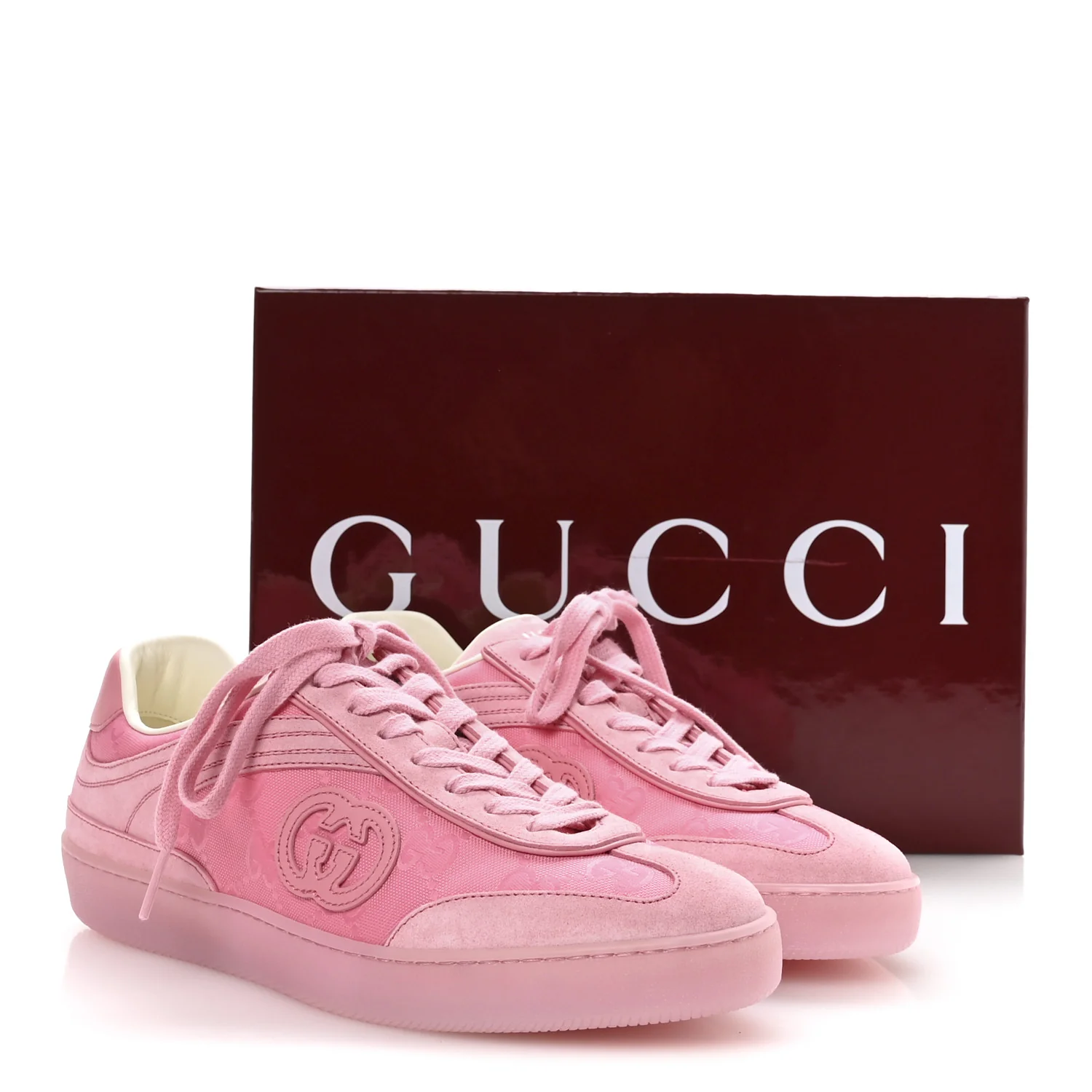 Suede Sweet GG Monogram Womens G75 Sneakers 39 Butterfly Pink - Image 9