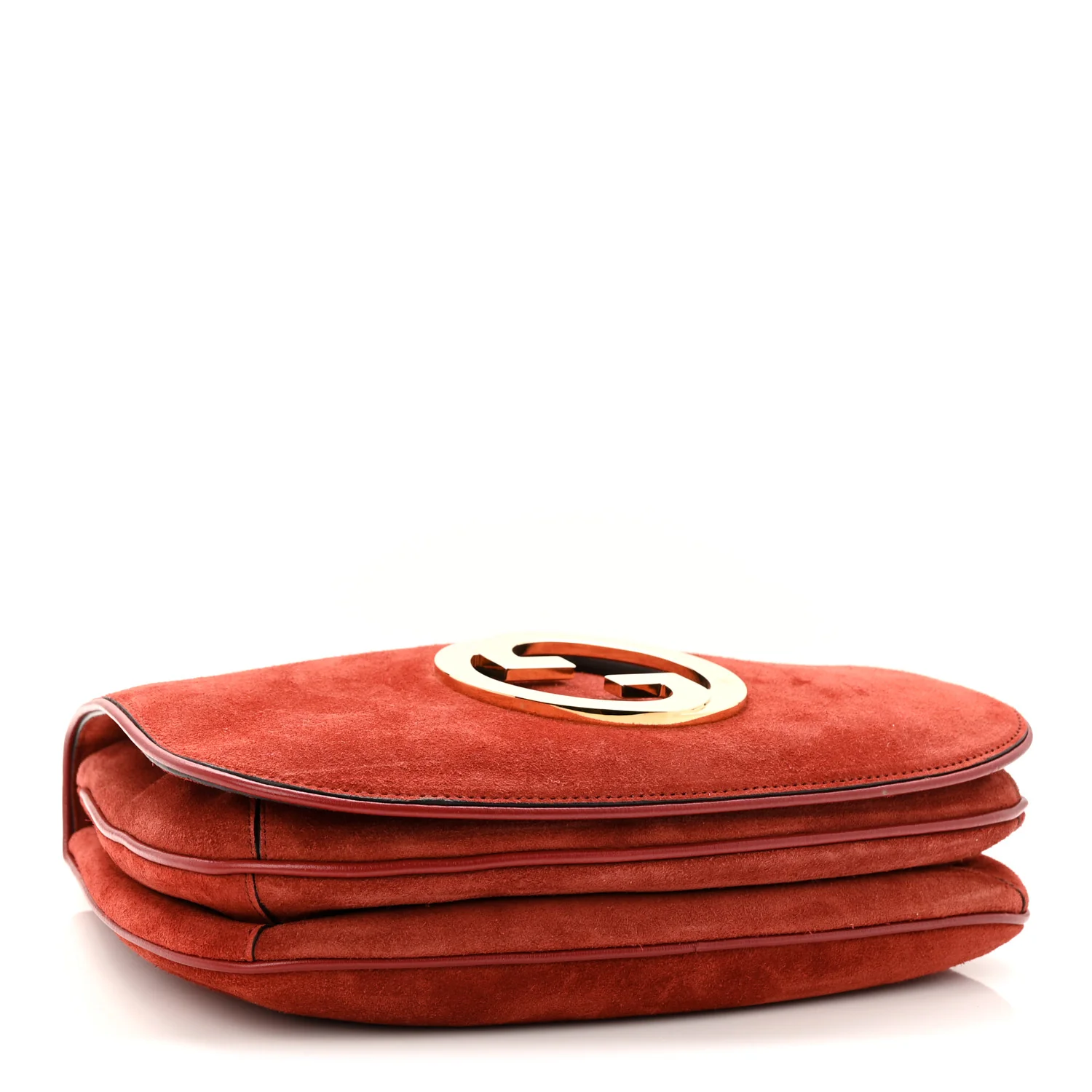 Suede Talco Roxy Calfskin Web Medium Blondie Shoulder Flap Bag Blondie Red - Image 4
