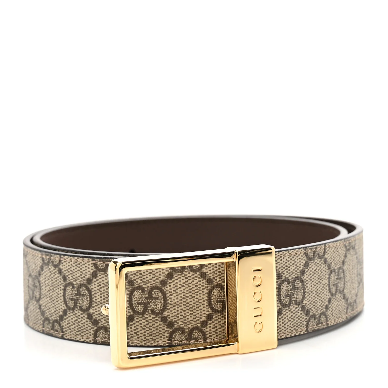 Supreme Monogram Calfskin Rectangular Belt 80 32 Brown