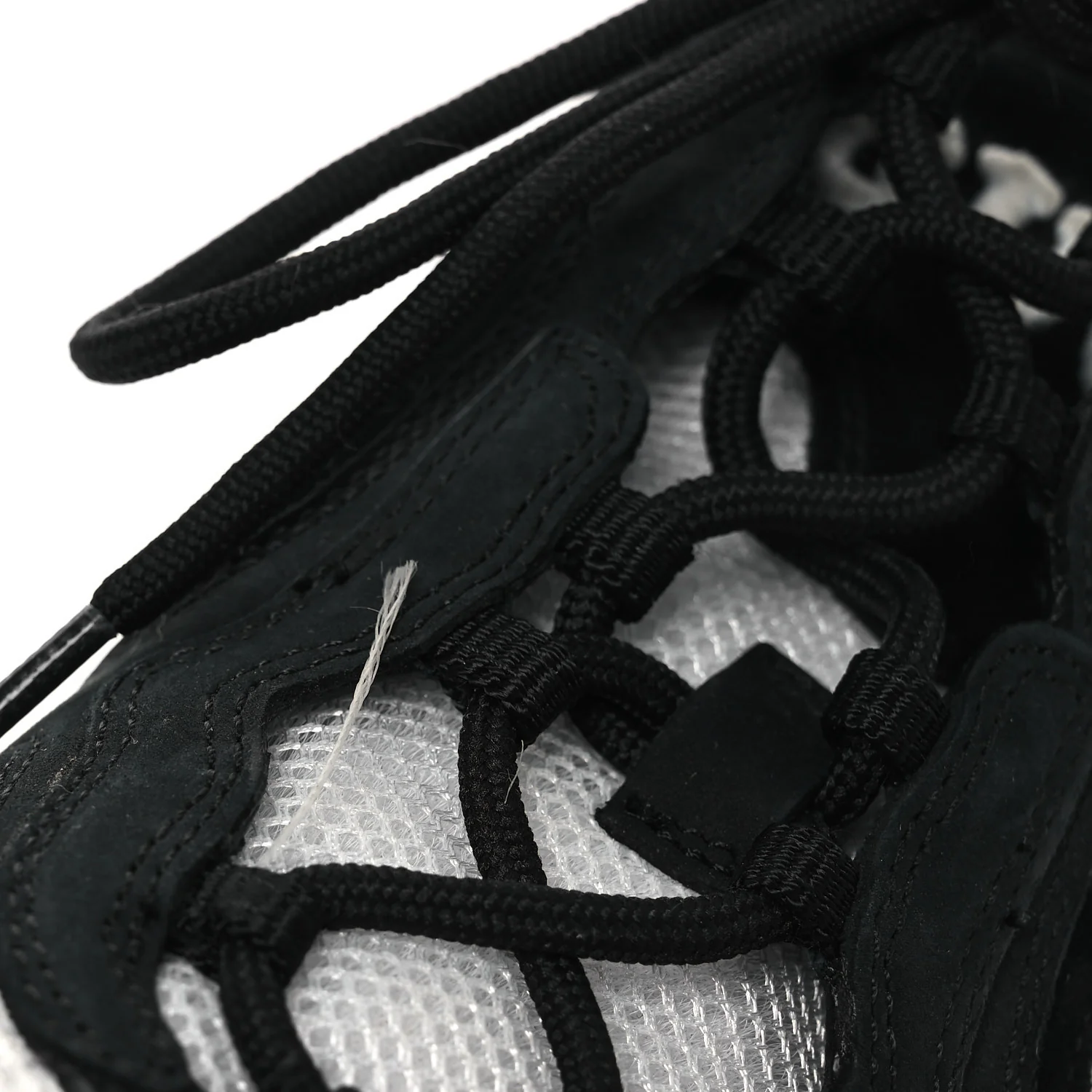 Technical Knit Fabric Suede Calfskin Womens Gucci Run Sneakers 38 Black White - Image 10