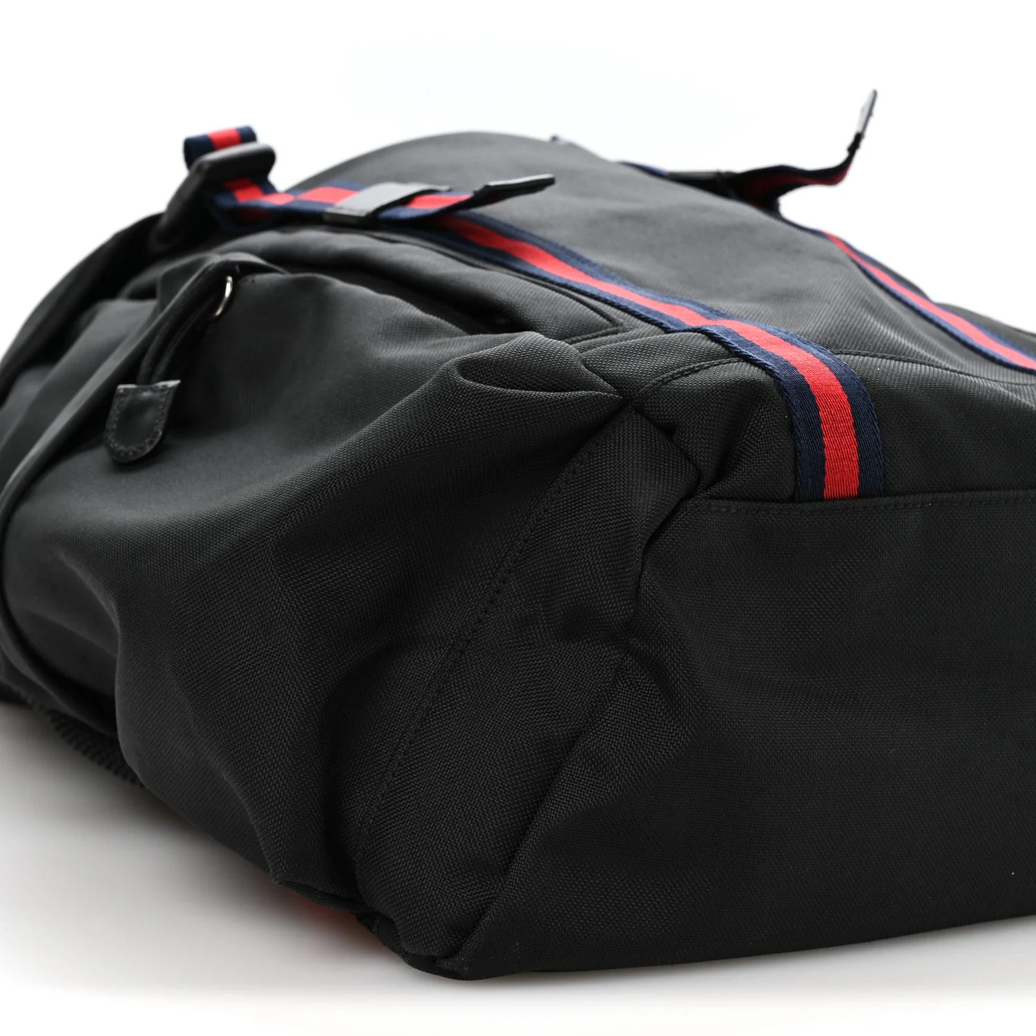 Techno Canvas Web Double Buckle Backpack Black - Image 8