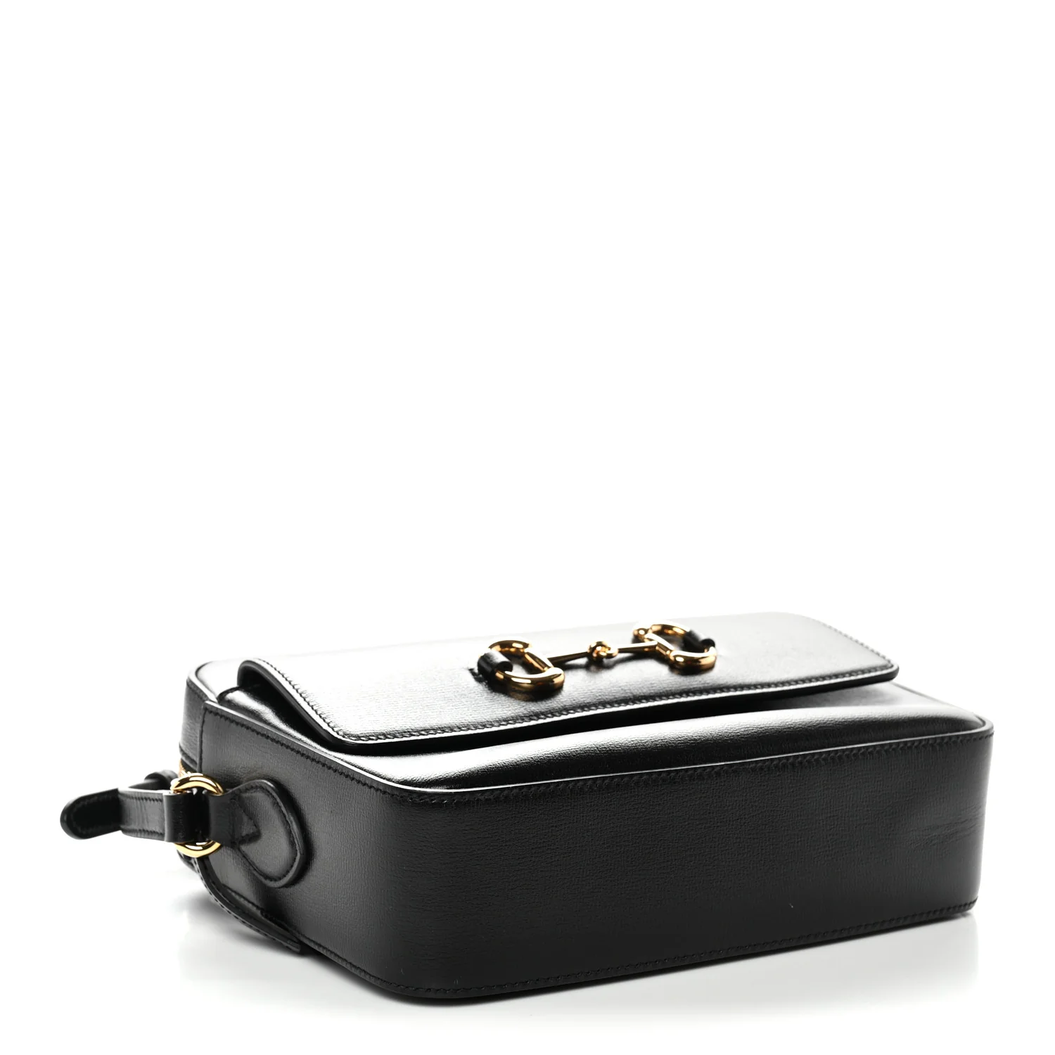 Textured Calfskin Small Horsebit 1955 Shoulder Bag Black - Image 4
