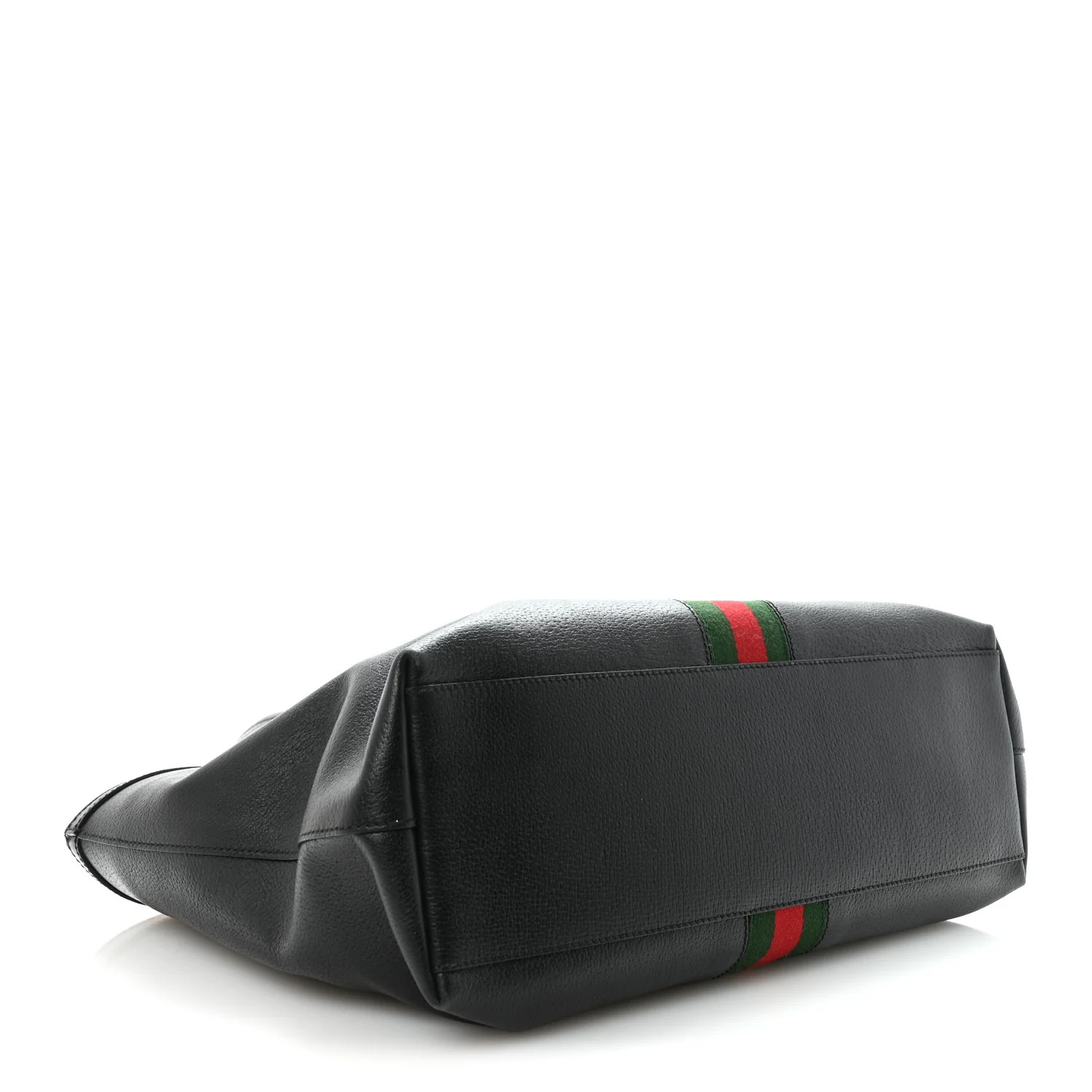 Textured Calfskin Web Medium Ophidia Shopping Tote Black - Image 4