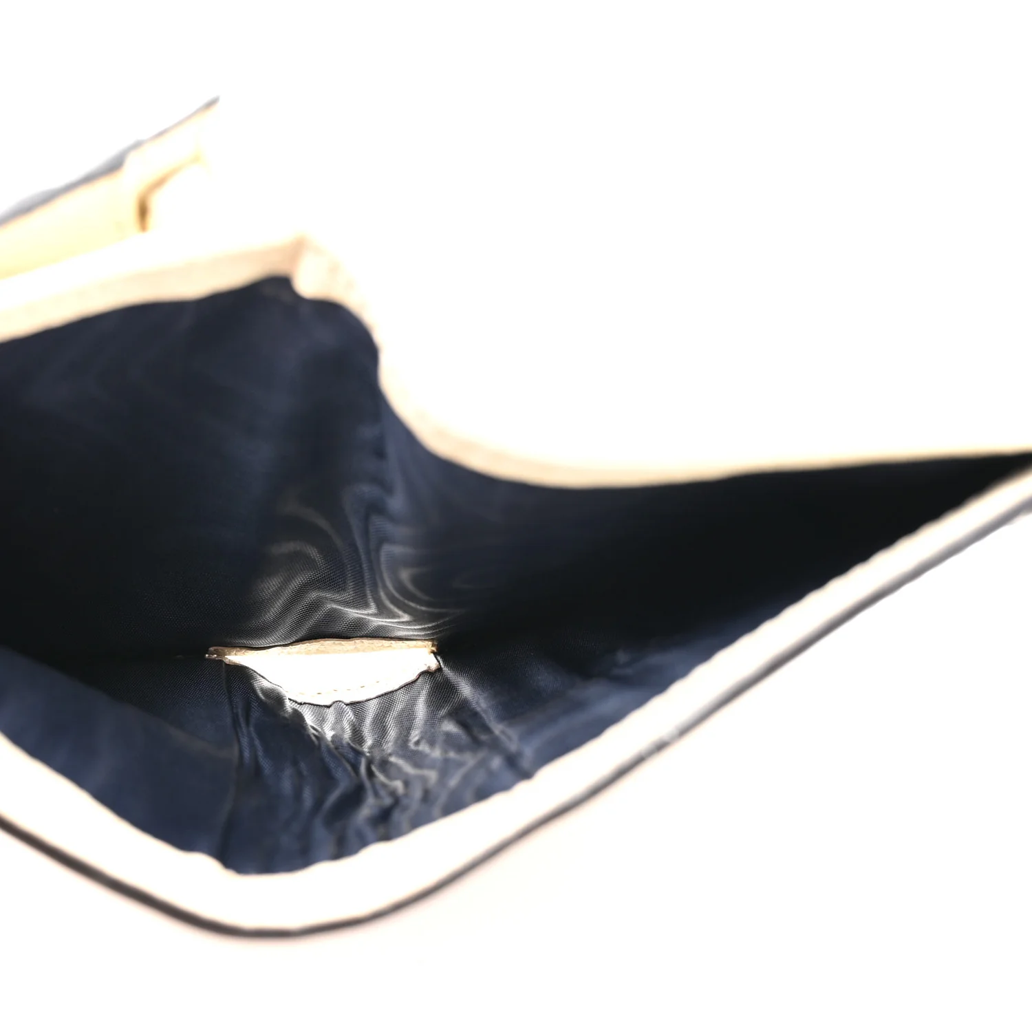 Textured Calfskin Web Ophidia Card Case Mystic White - Image 6